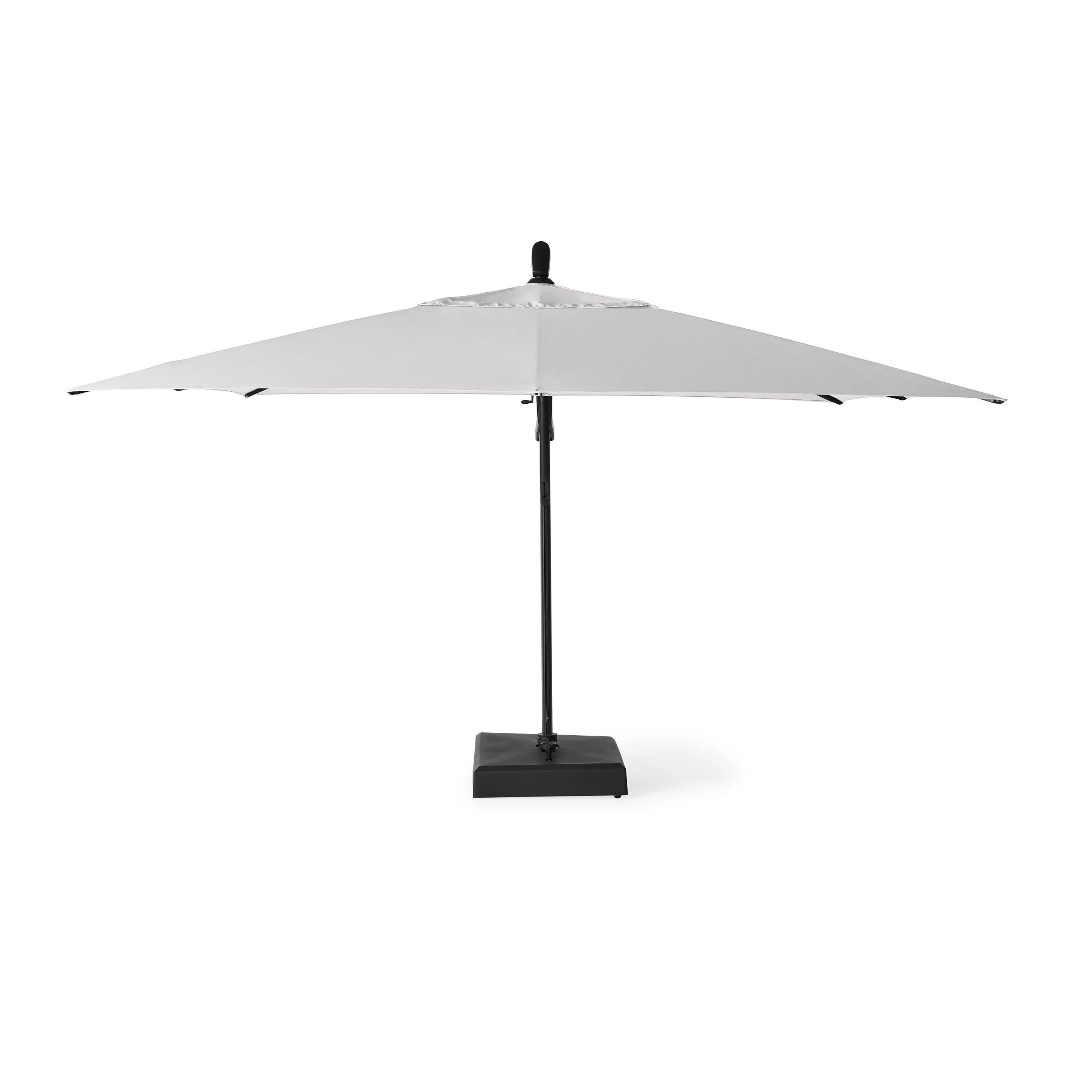 AKZ PLUS 11.5' Square Cantilever Umbrella - Black Frame & Cast Silver Canopy - Image 2