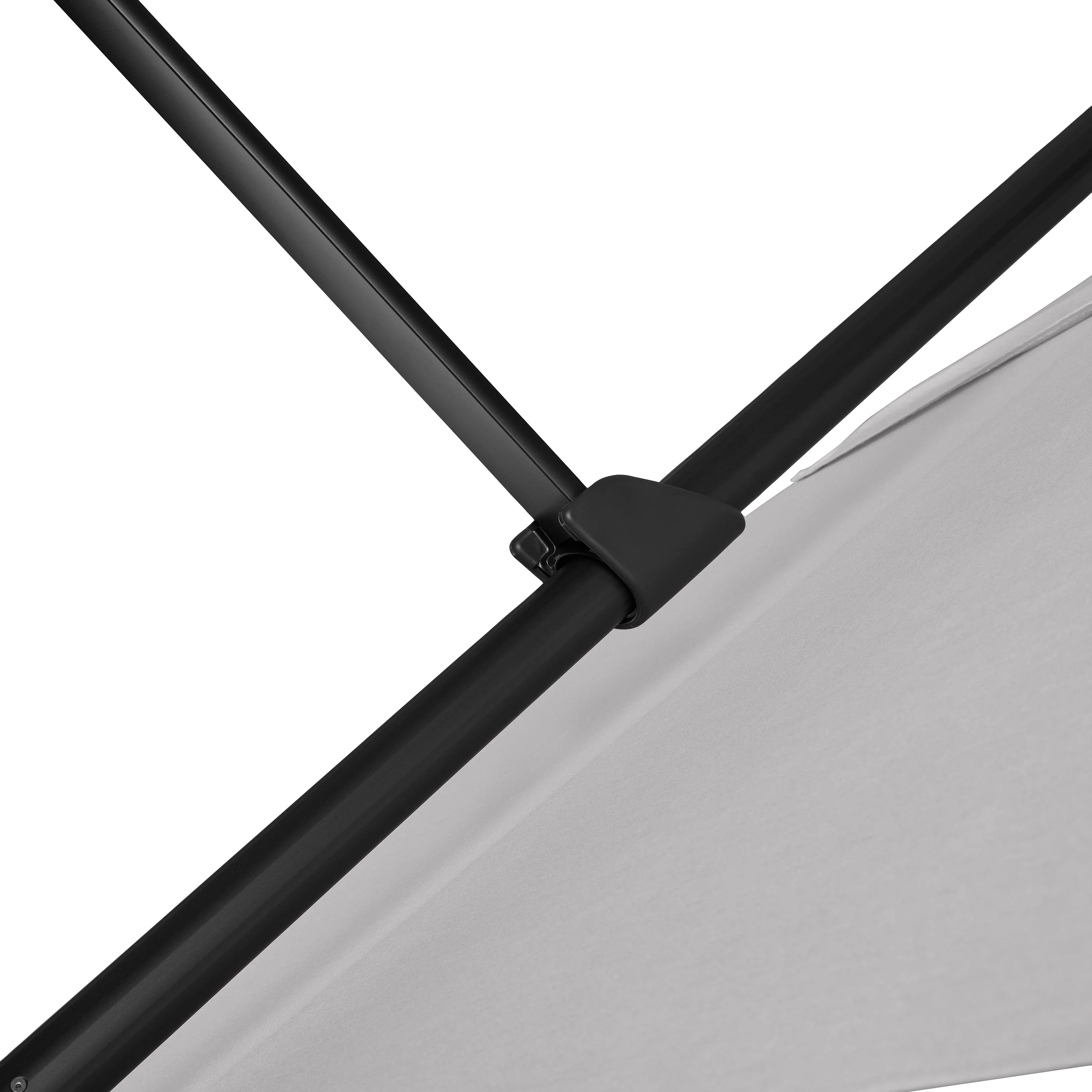 AKZ PLUS 11.5' Square Cantilever Umbrella - Black Frame & Cast Silver Canopy - Image 6