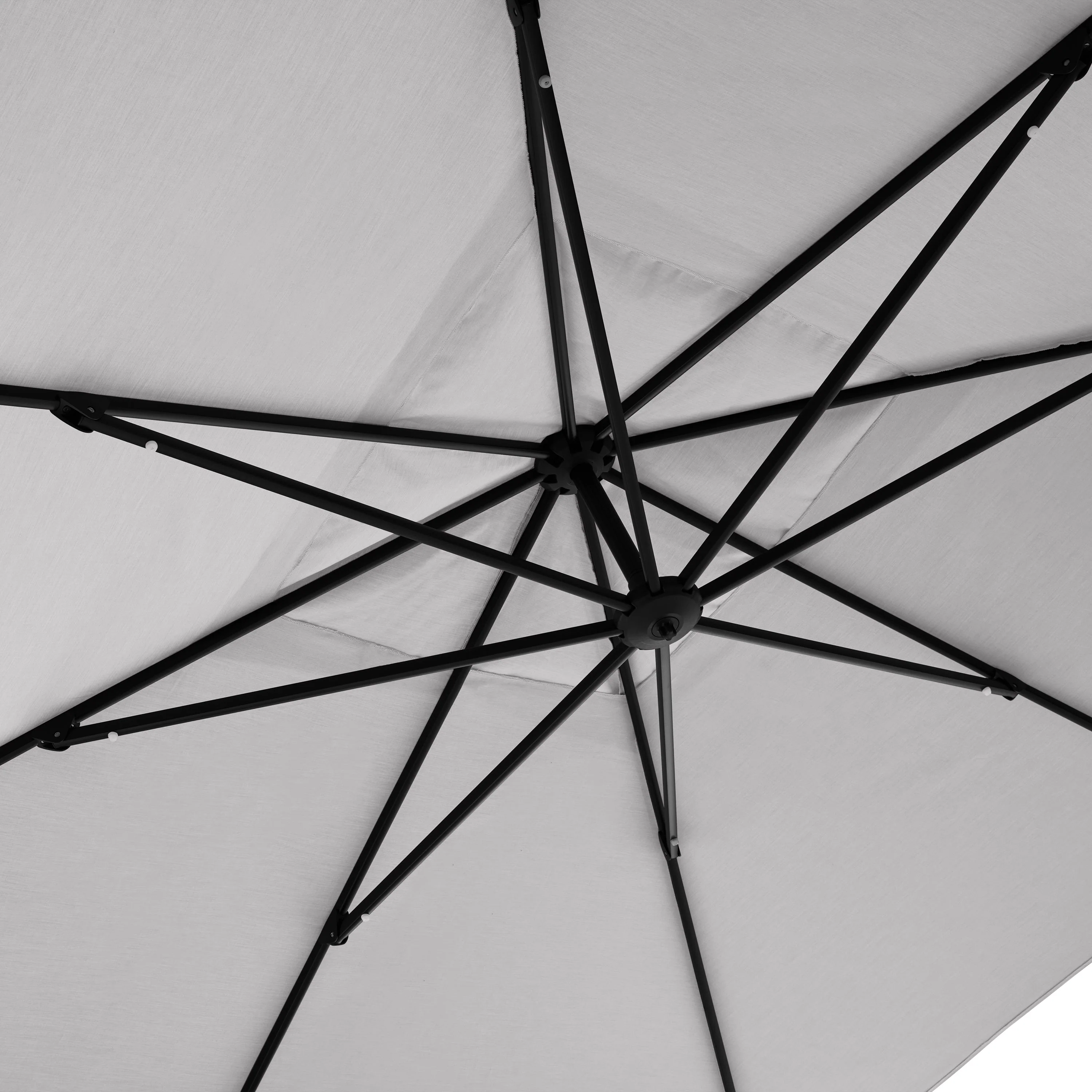 AKZ PLUS 11.5' Square Cantilever Umbrella - Black Frame & Cast Silver Canopy - Image 7