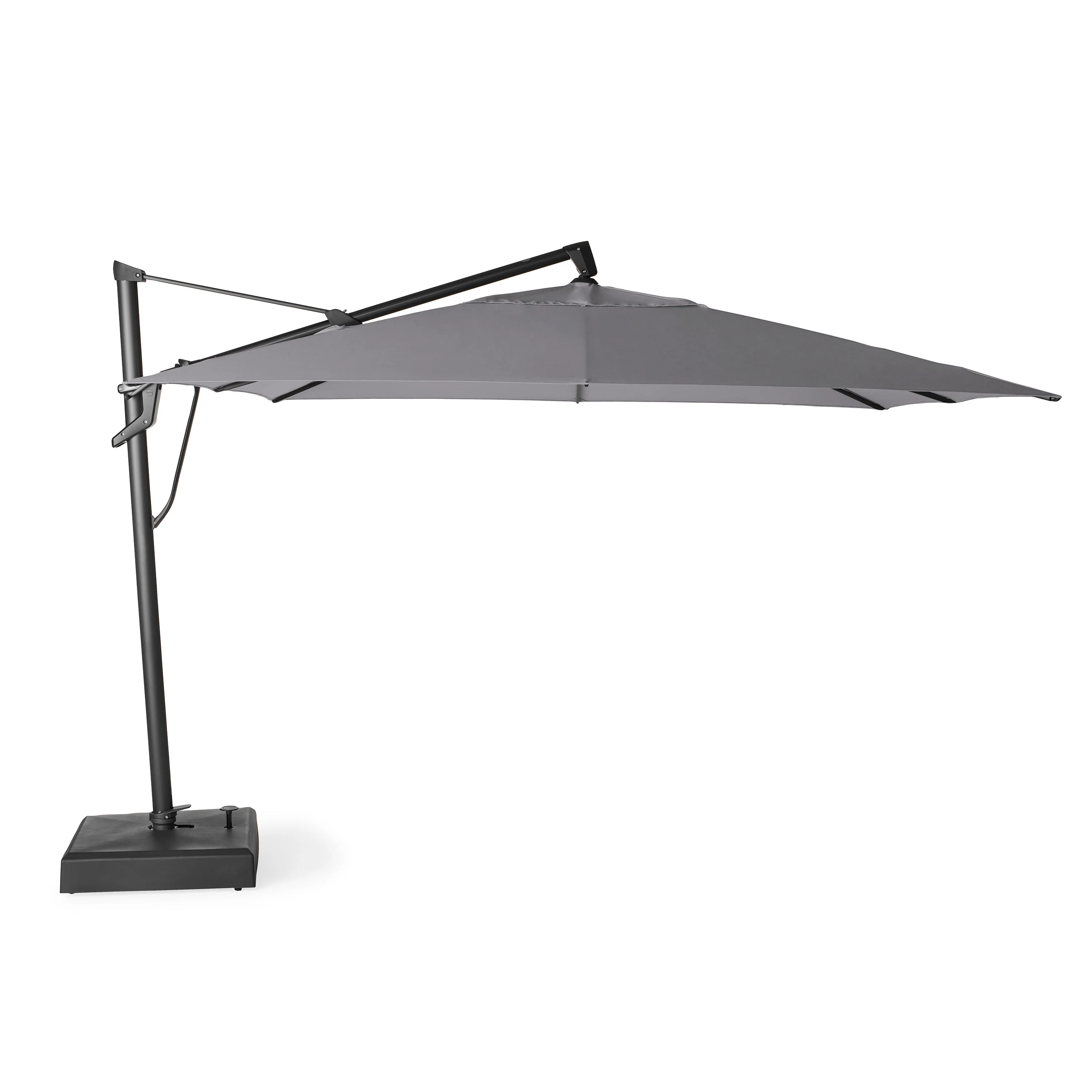 AKZ PLUS 11.5' Square Cantilever Umbrella - Black Frame & Charcoal Canopy