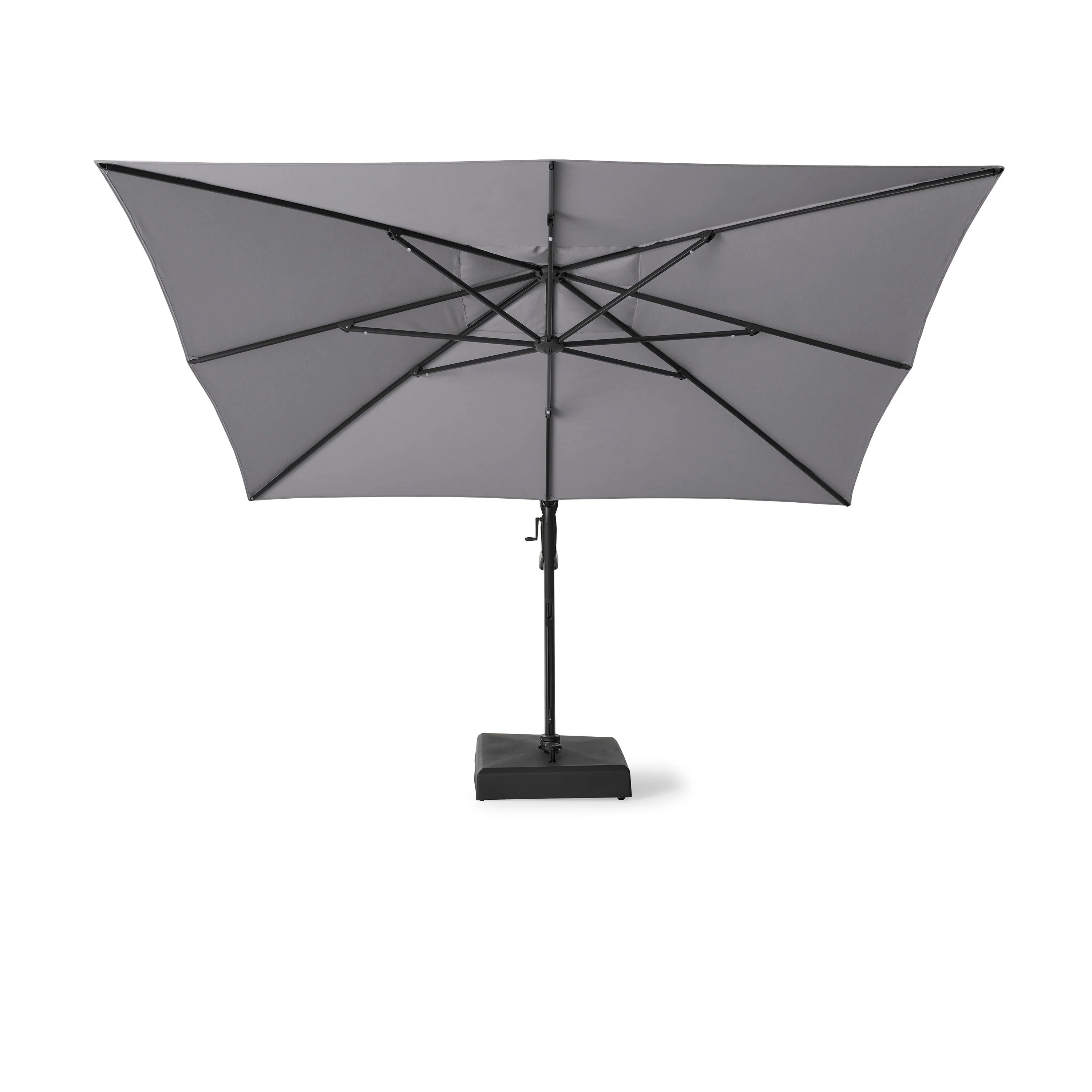 AKZ PLUS 11.5' Square Cantilever Umbrella - Black Frame & Charcoal Canopy - Image 3