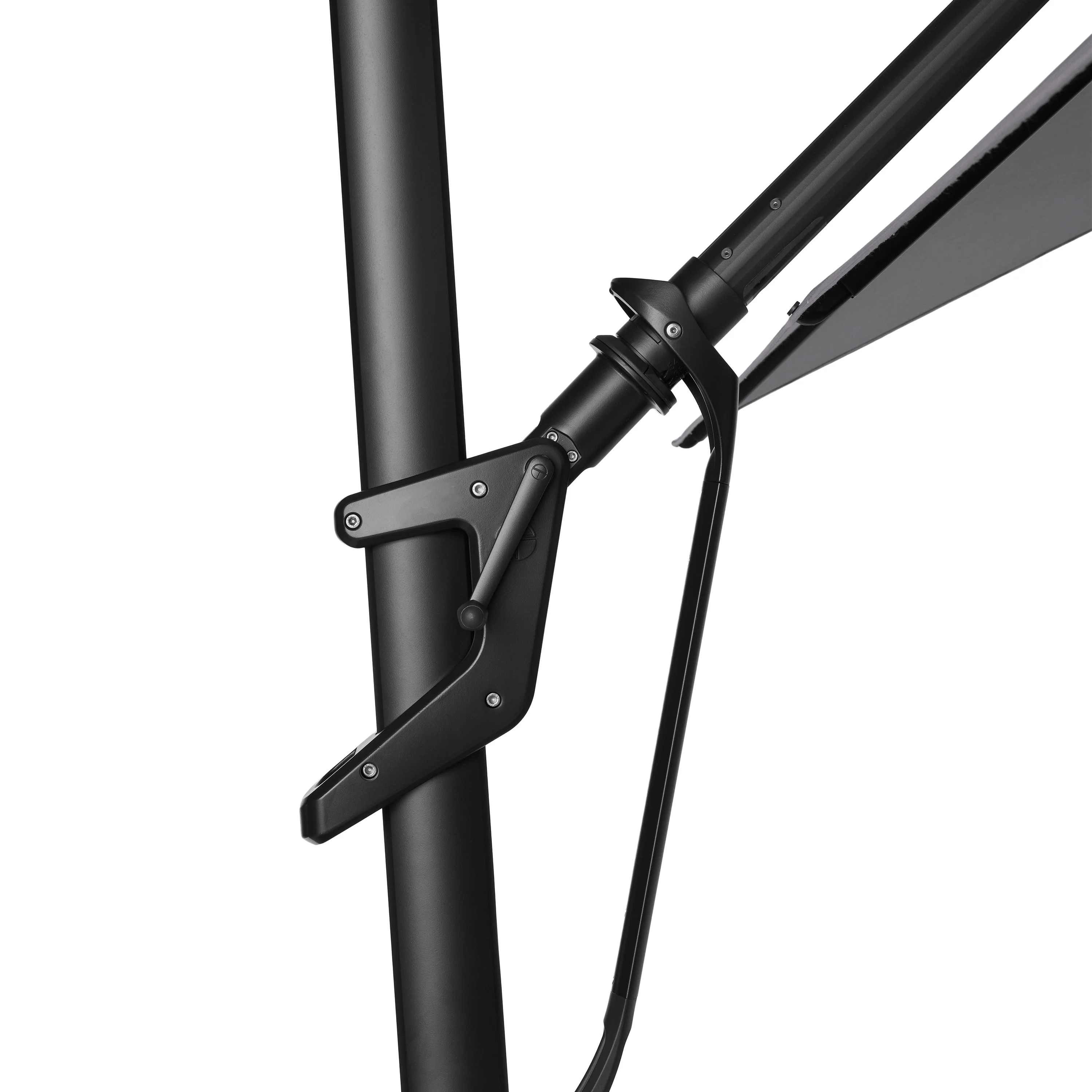 AKZ PLUS 11.5' Square Cantilever Umbrella - Black Frame & Charcoal Canopy - Image 6
