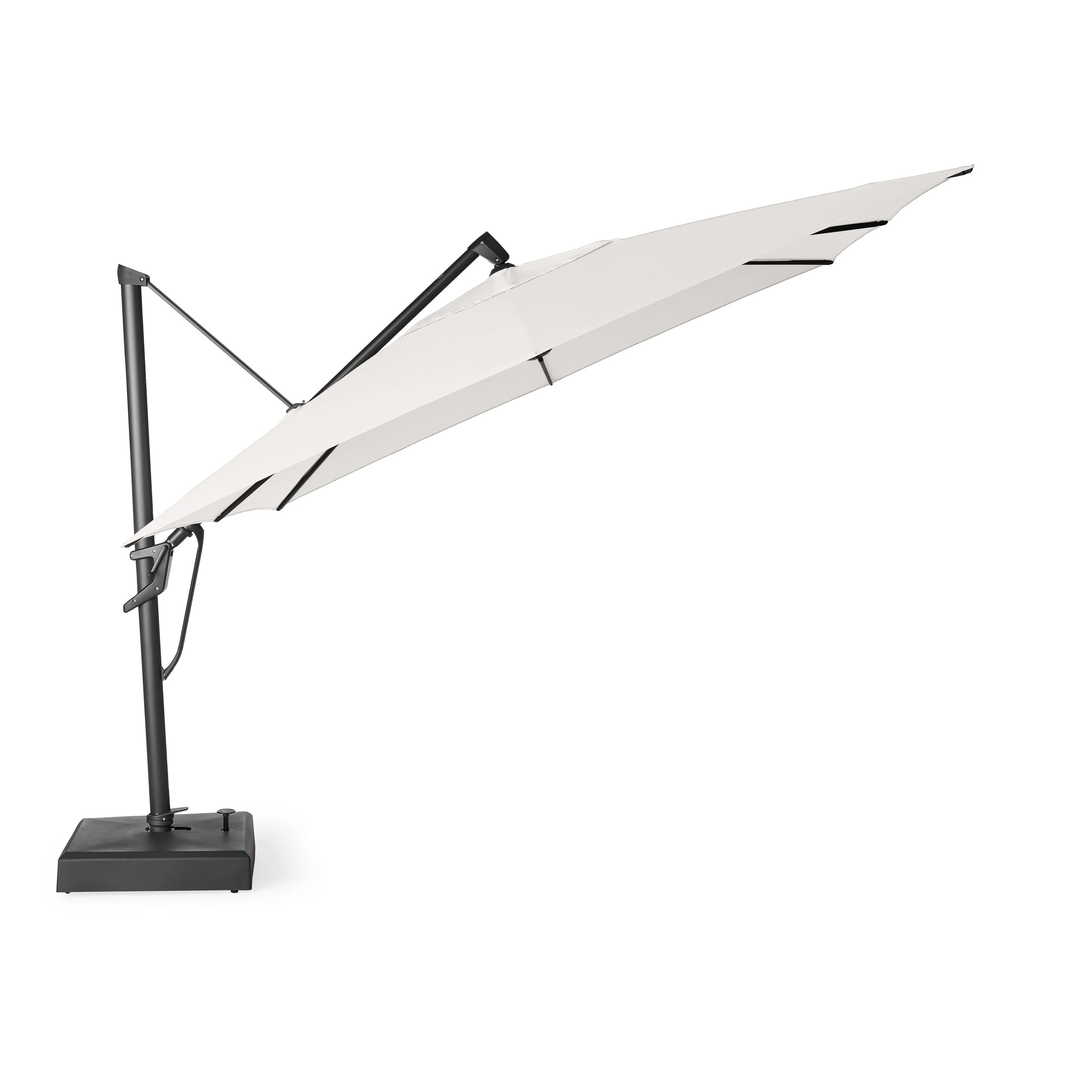 AKZ PLUS 11.5' Square Cantilever Umbrella - Black Frame & Natural Canopy - Image 4
