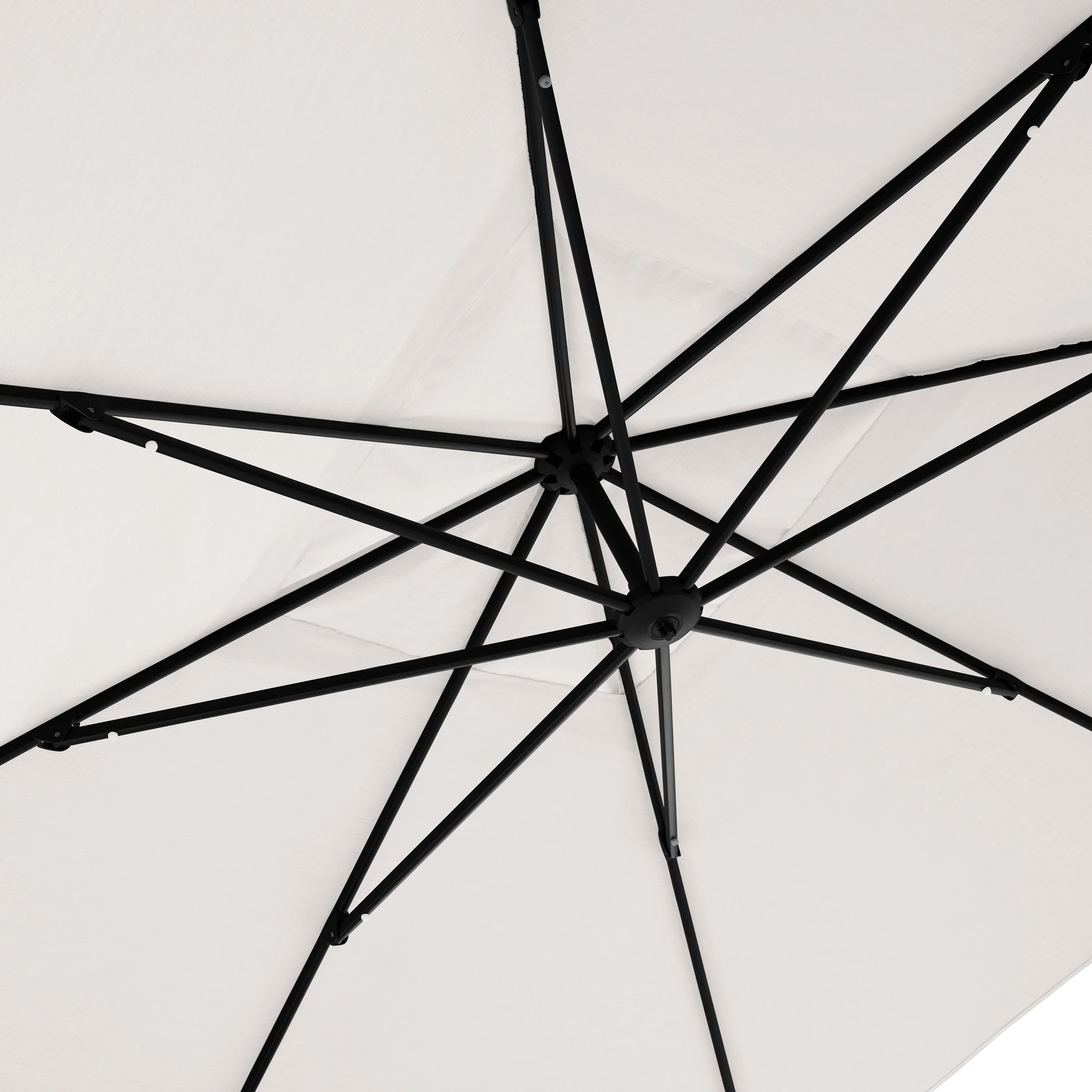 AKZ PLUS 11.5' Square Cantilever Umbrella - Black Frame & Natural Canopy - Image 5