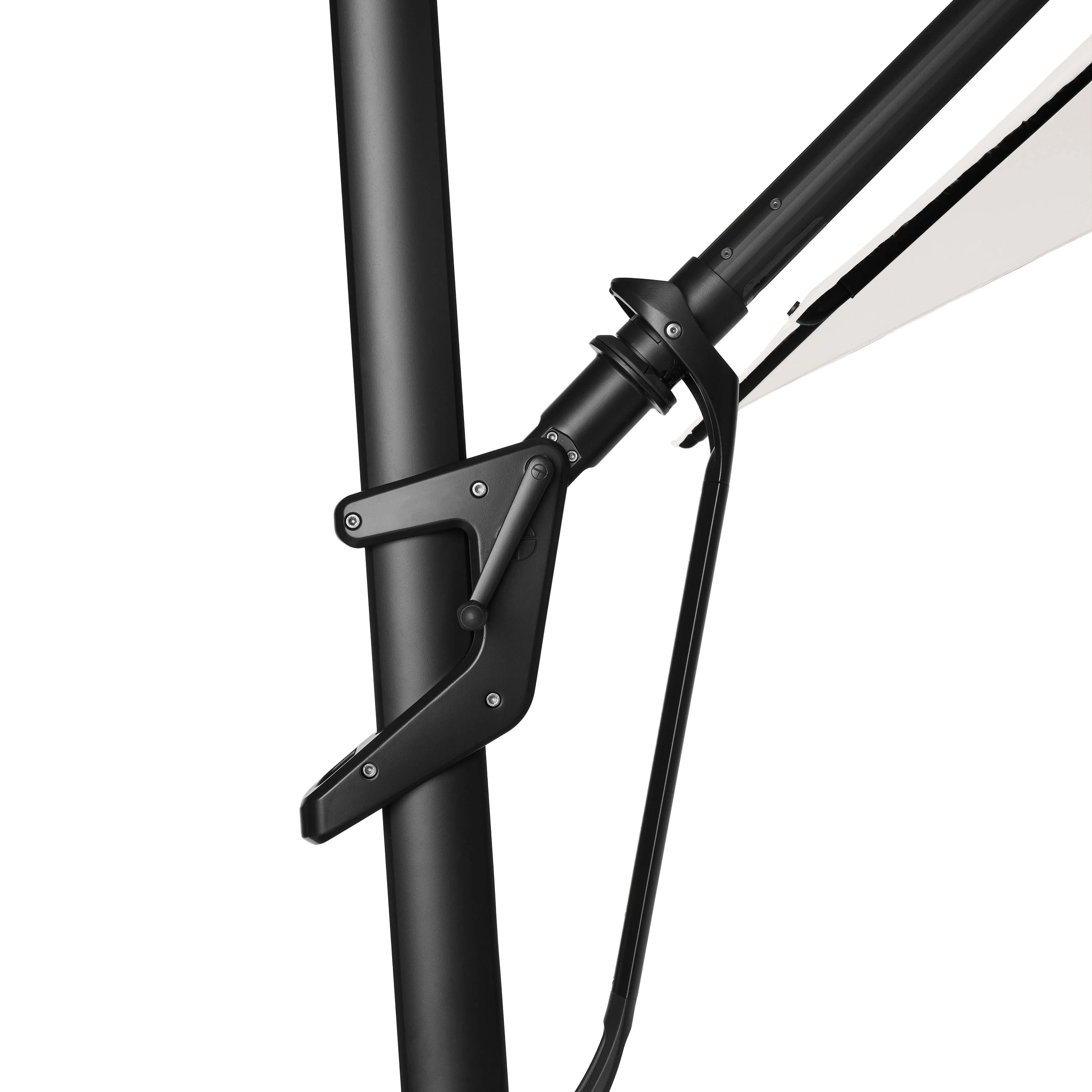AKZ PLUS 11.5' Square Cantilever Umbrella - Black Frame & Natural Canopy - Image 6