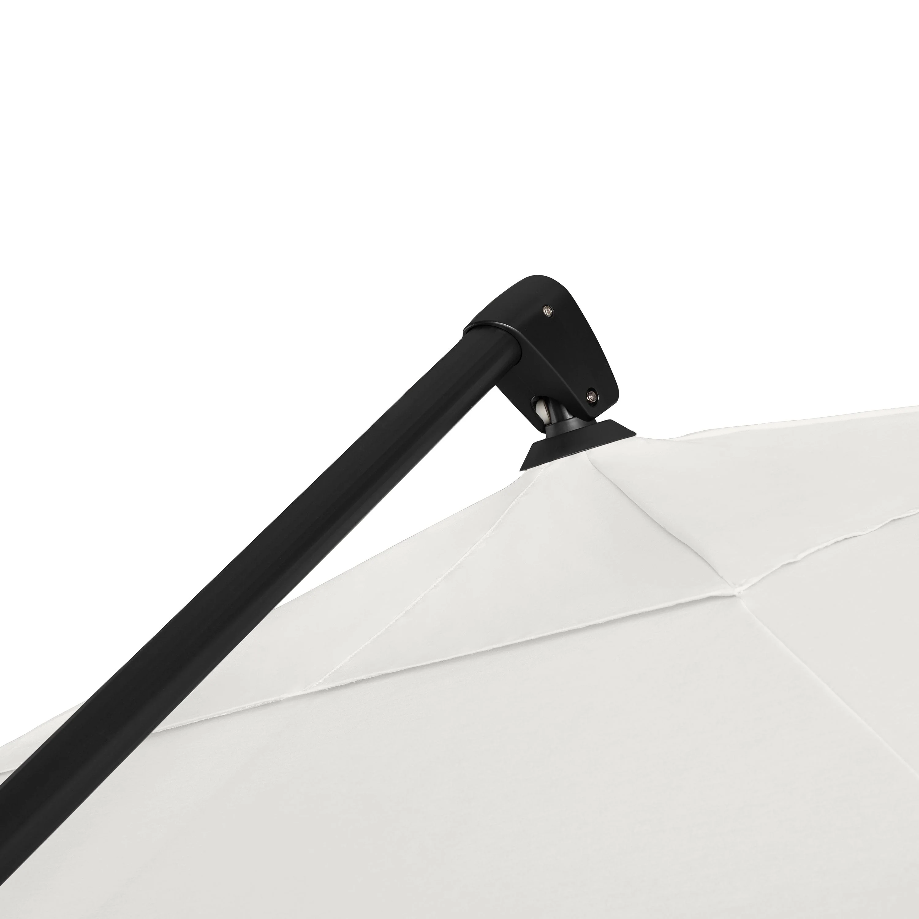 AKZ PLUS 11.5' Square Cantilever Umbrella - Black Frame & Natural Canopy - Image 7