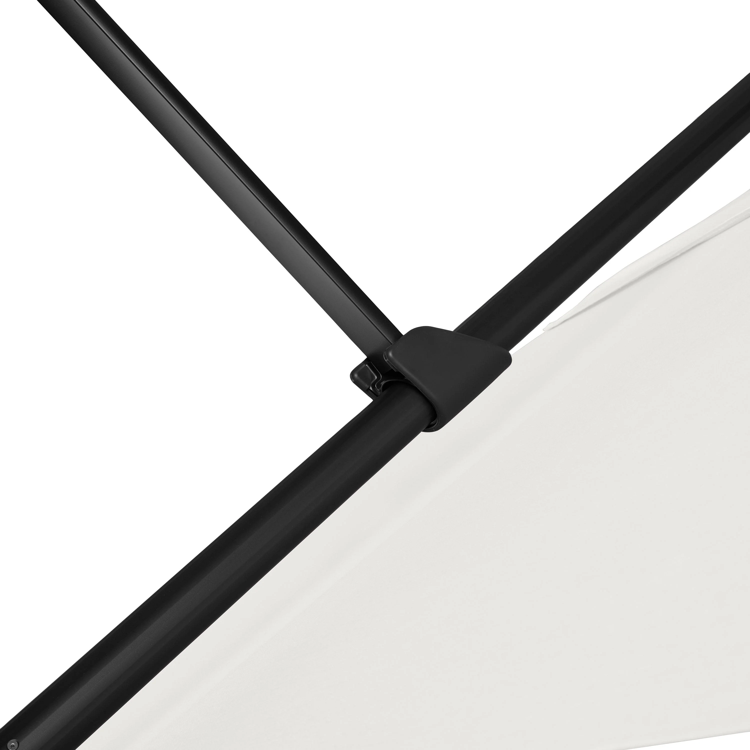 AKZ PLUS 11.5' Square Cantilever Umbrella - Black Frame & Natural Canopy - Image 8