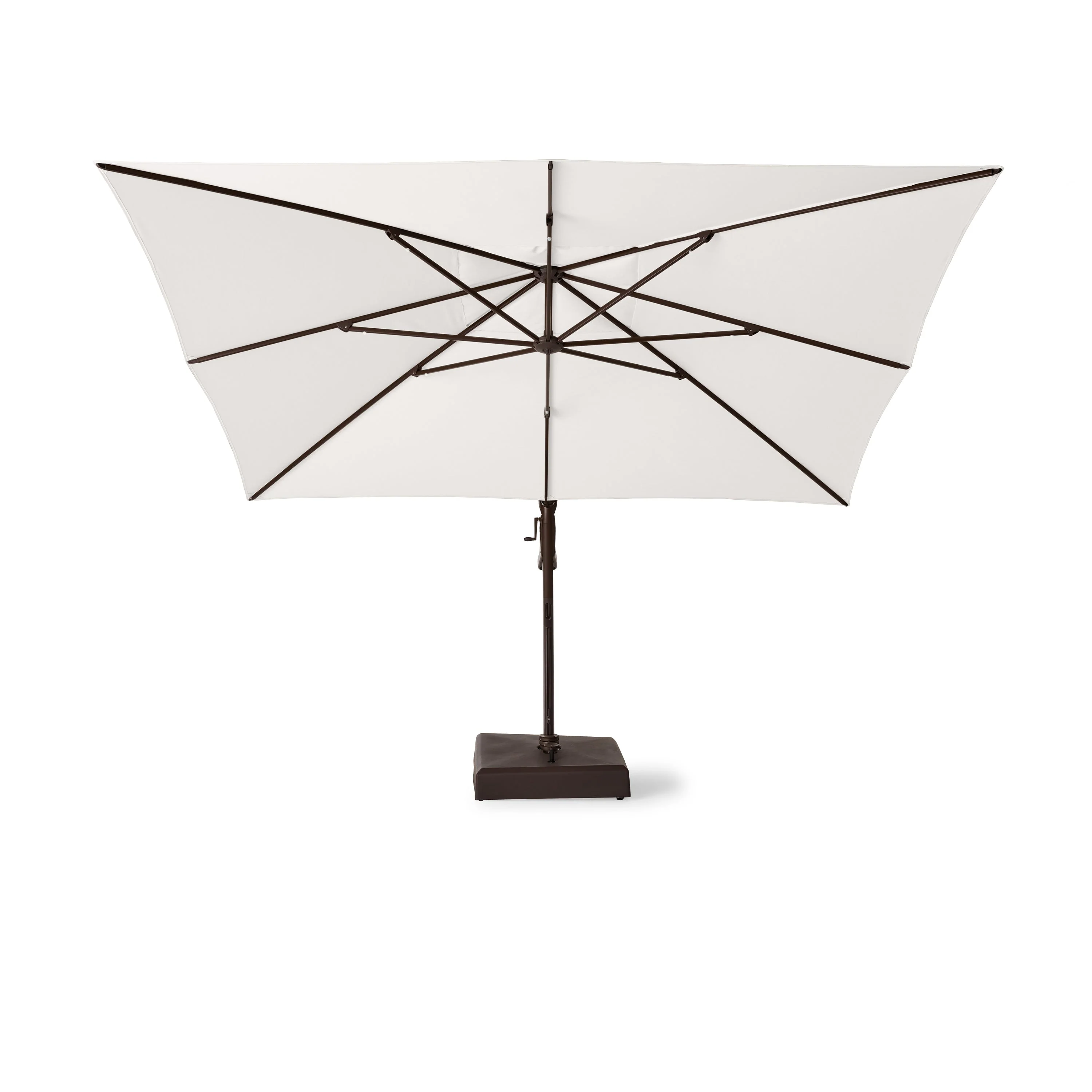 AKZ PLUS 11.5' Square Cantilever Umbrella - Bronze Frame & Natural Canopy - Image 3