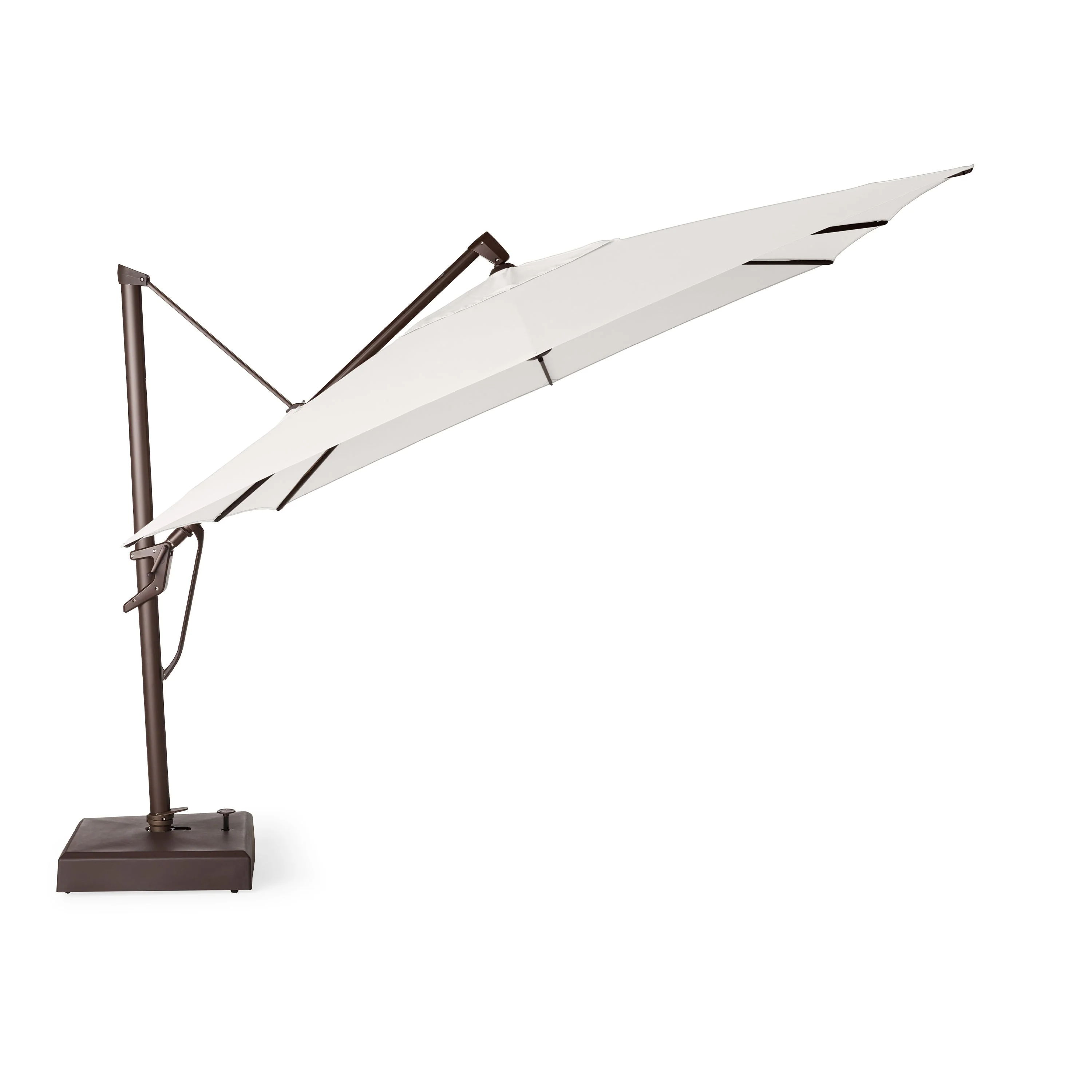 AKZ PLUS 11.5' Square Cantilever Umbrella - Bronze Frame & Natural Canopy - Image 4