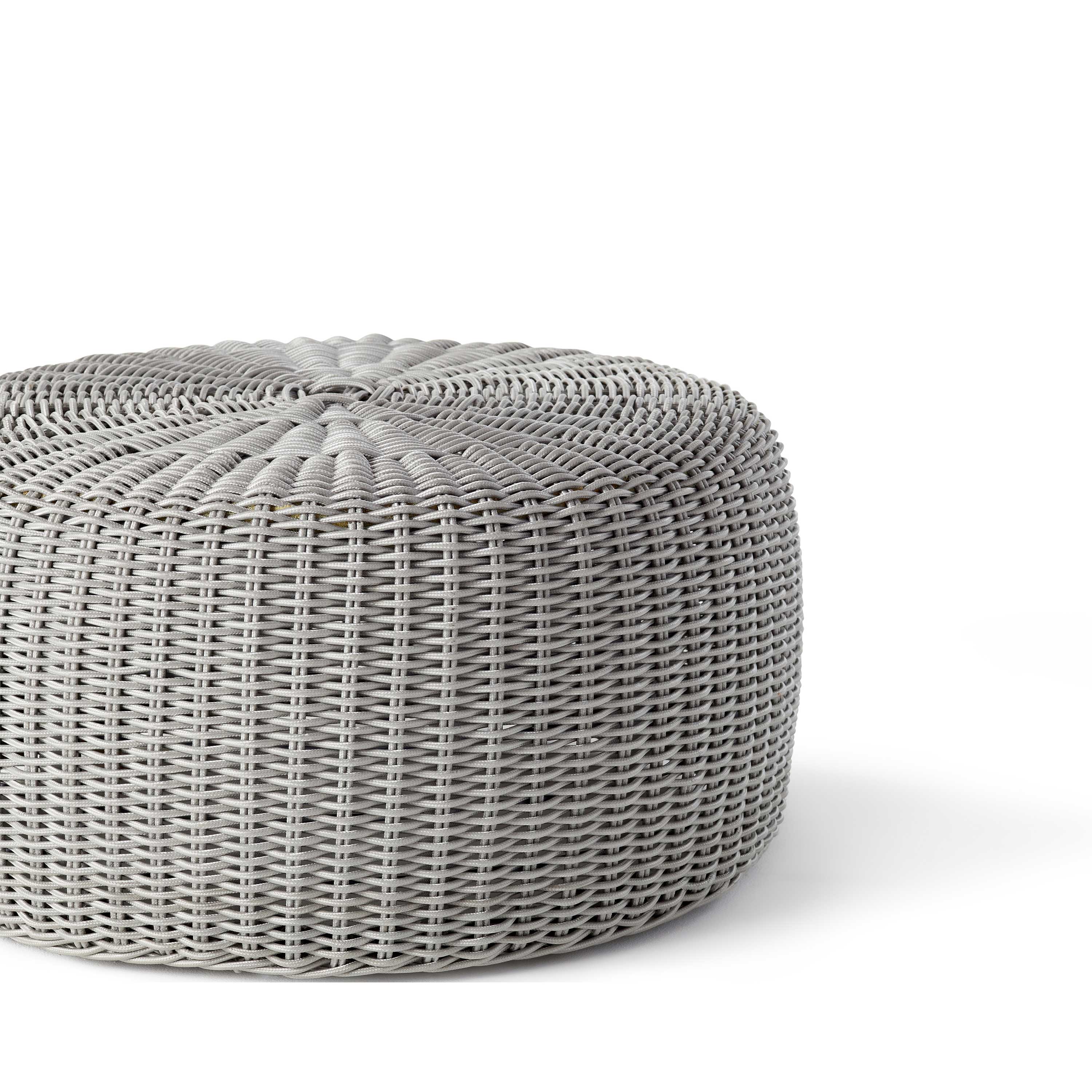 Barrel Woven Pouf in Light Grey (Large) - Image 2