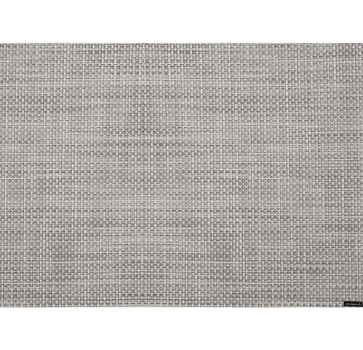 Basketweave Rectangular Placemat in White/Silver - Image 2