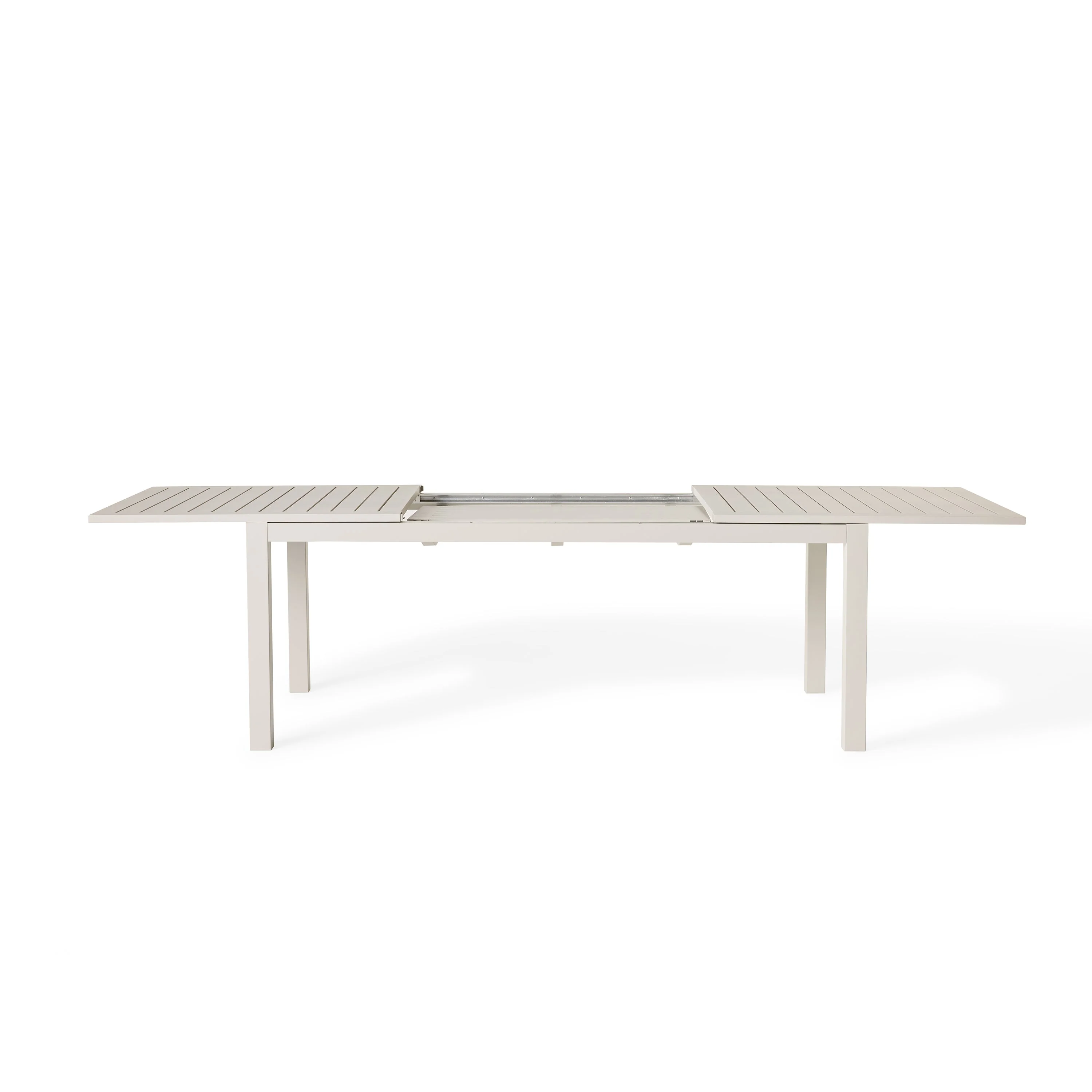 Belvedere 78"-120" Extension Dining Table in Dune Aluminum - Image 11