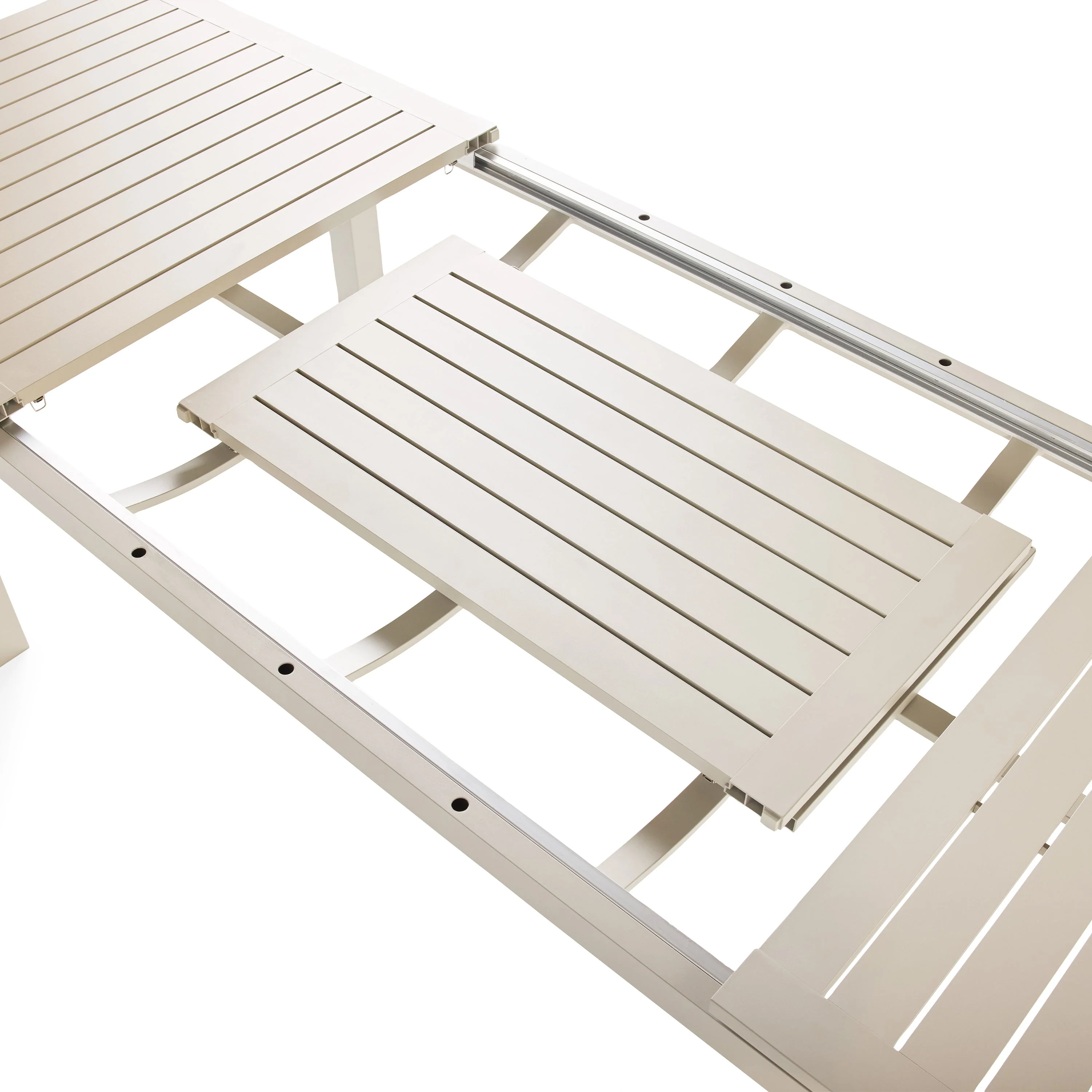 Belvedere 78"-120" Extension Dining Table in Dune Aluminum - Image 6