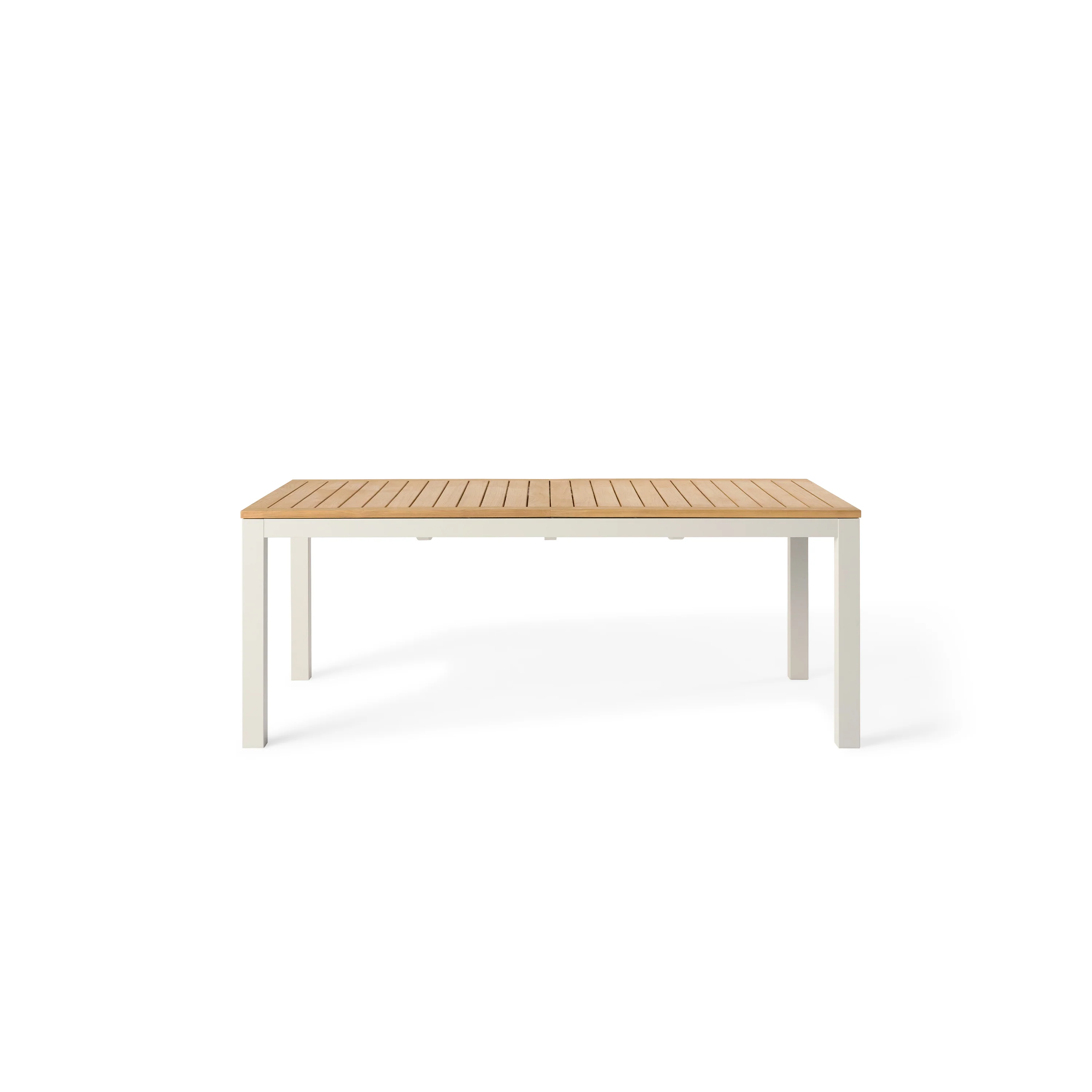 Belvedere 78"-120" Extension Dining Table in Teak and Dune Aluminum - Image 3
