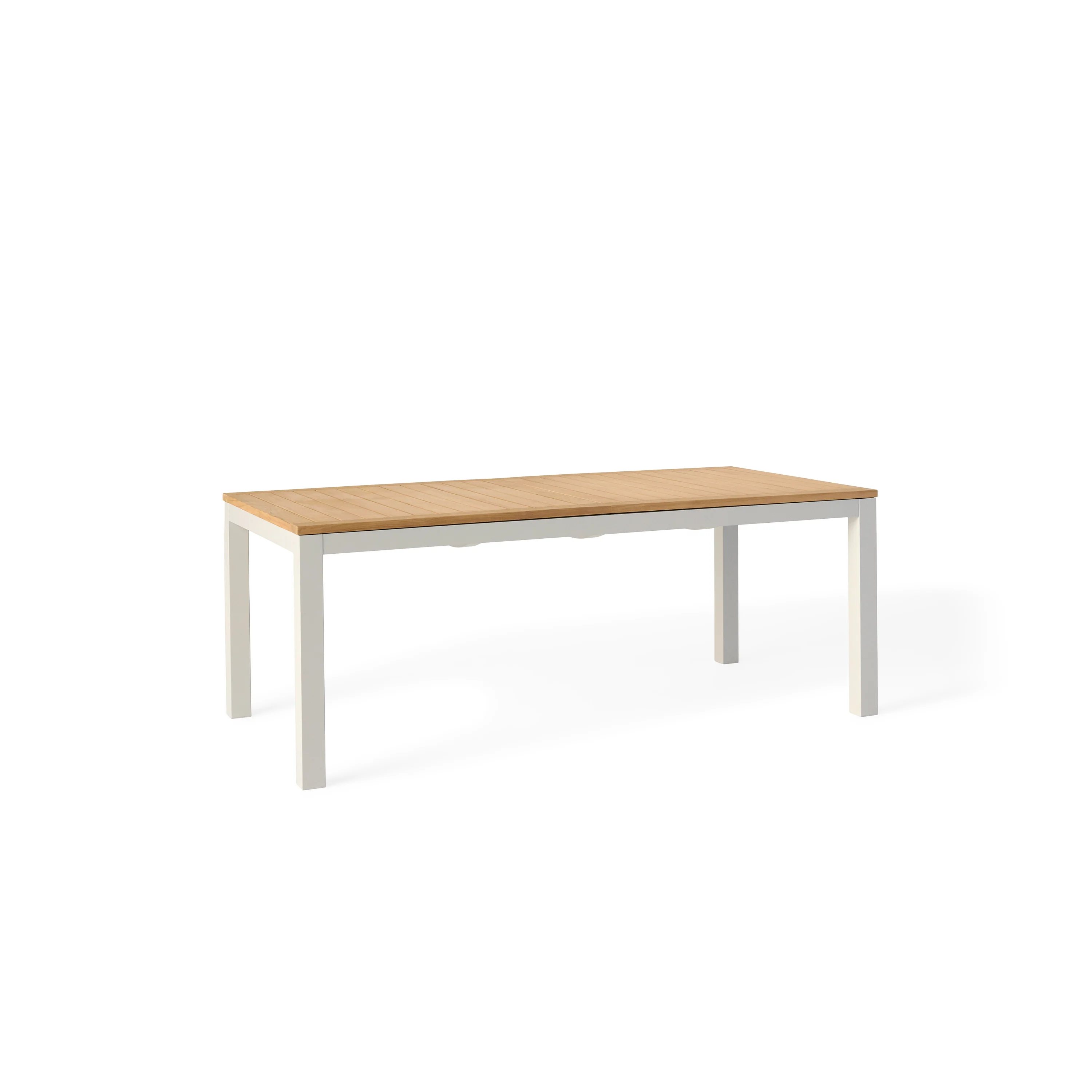 Belvedere 78"-120" Extension Dining Table in Teak and Dune Aluminum - Image 4