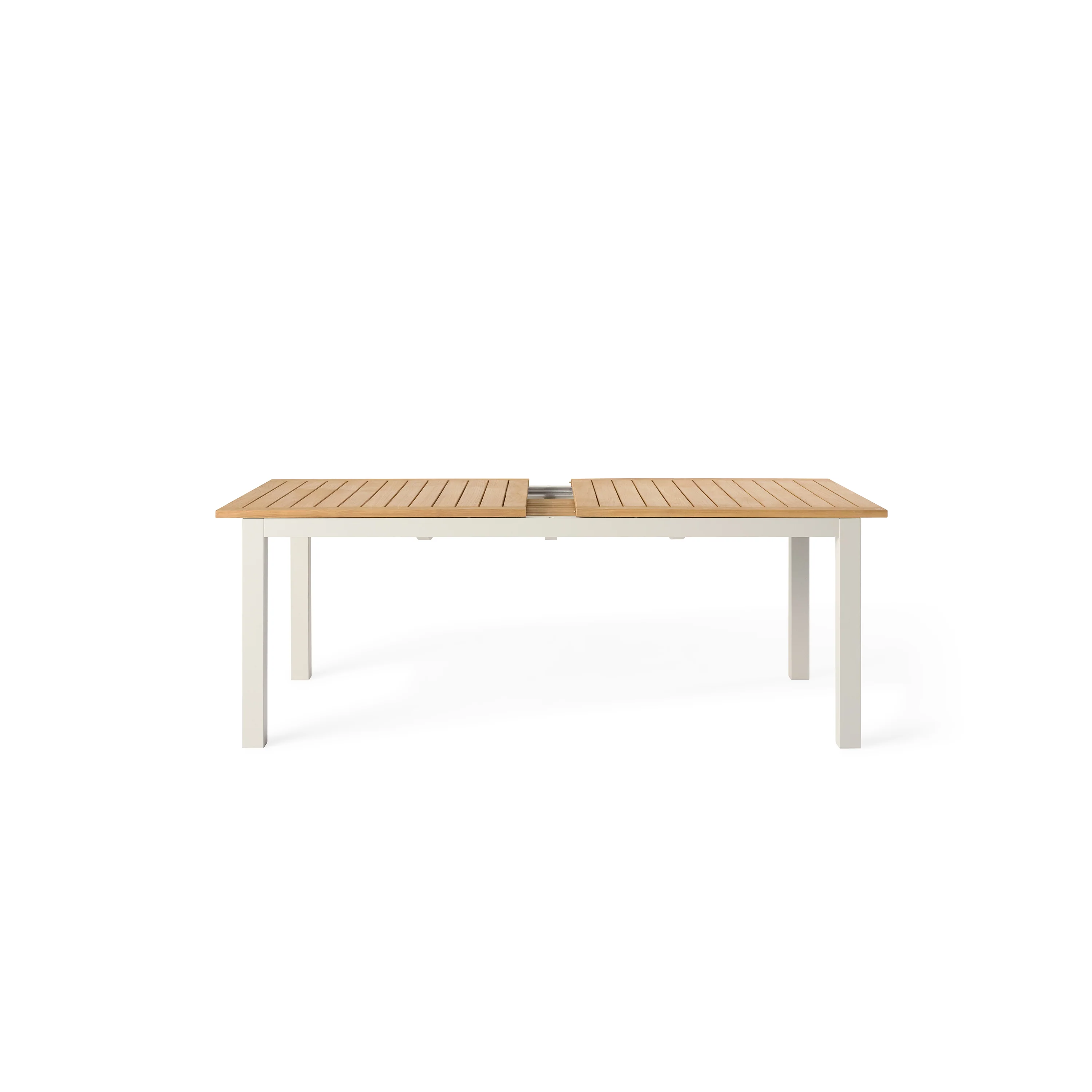 Belvedere 78"-120" Extension Dining Table in Teak and Dune Aluminum - Image 7