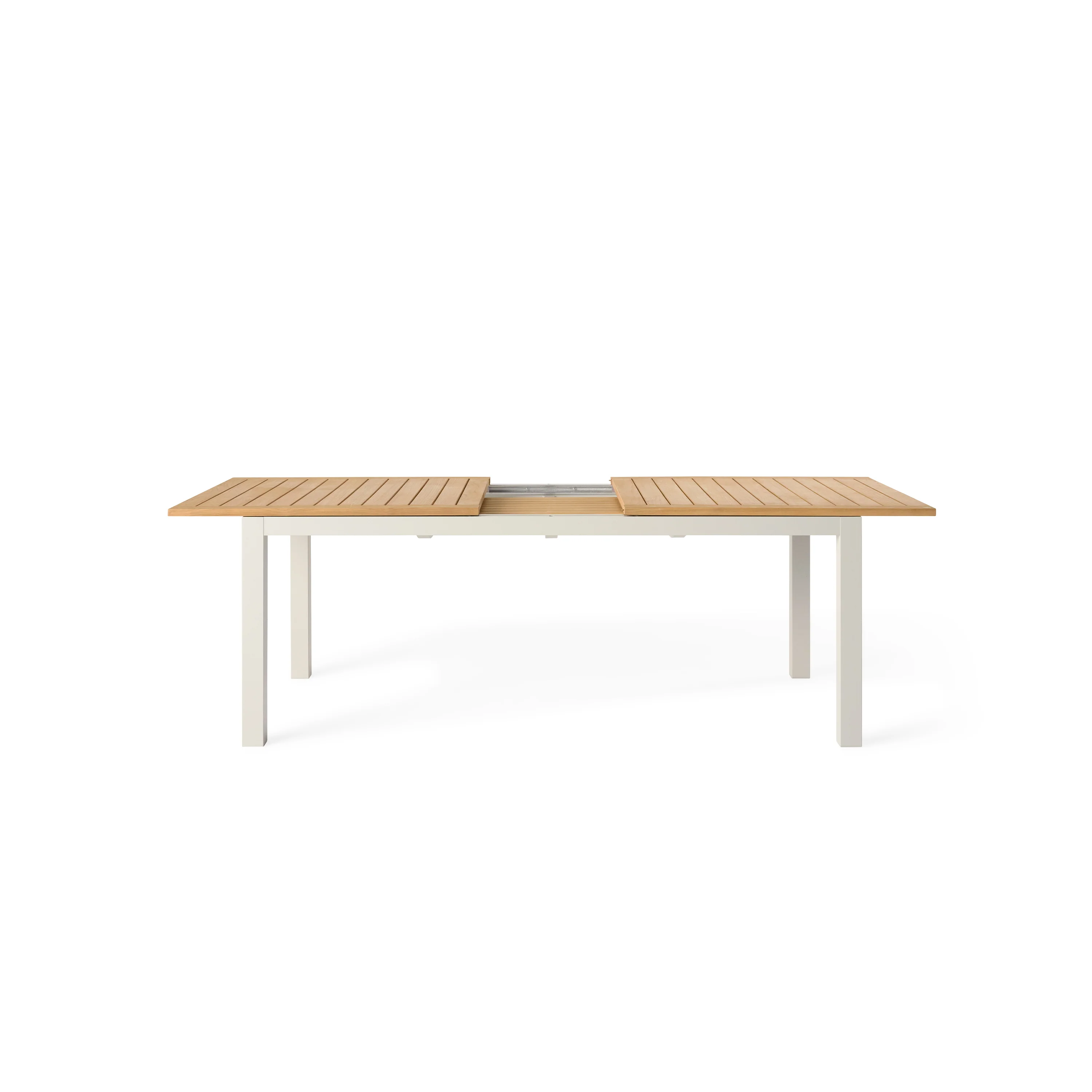 Belvedere 78"-120" Extension Dining Table in Teak and Dune Aluminum - Image 8