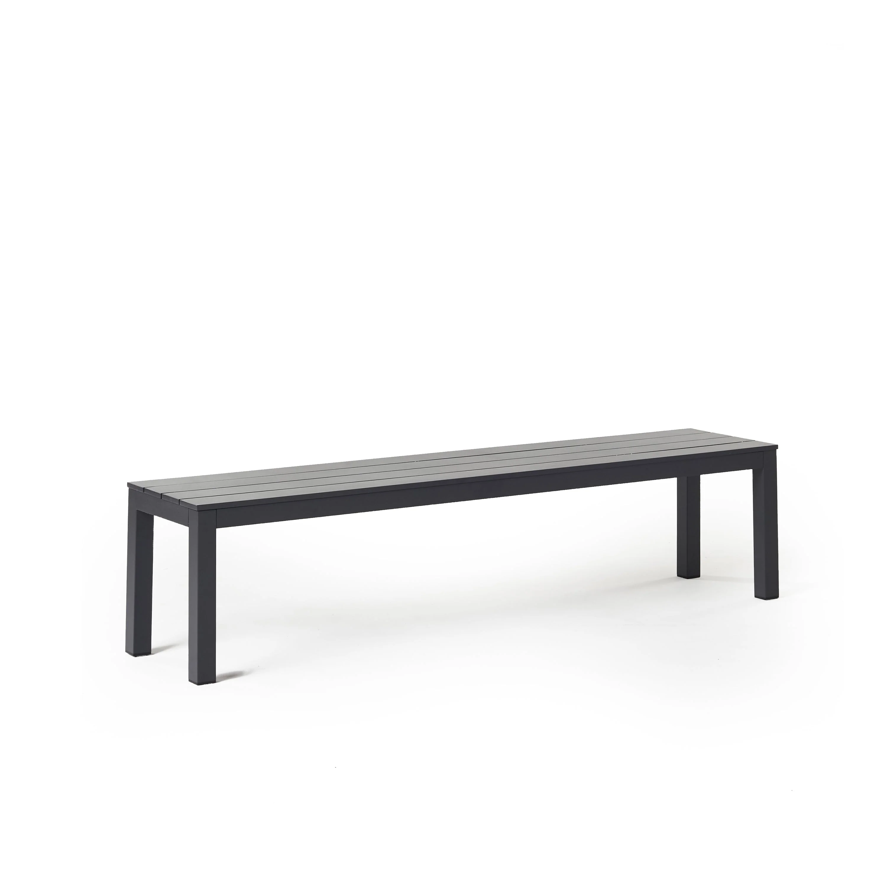 Belvedere Backless Bench in Charcoal Aluminum - Image 2