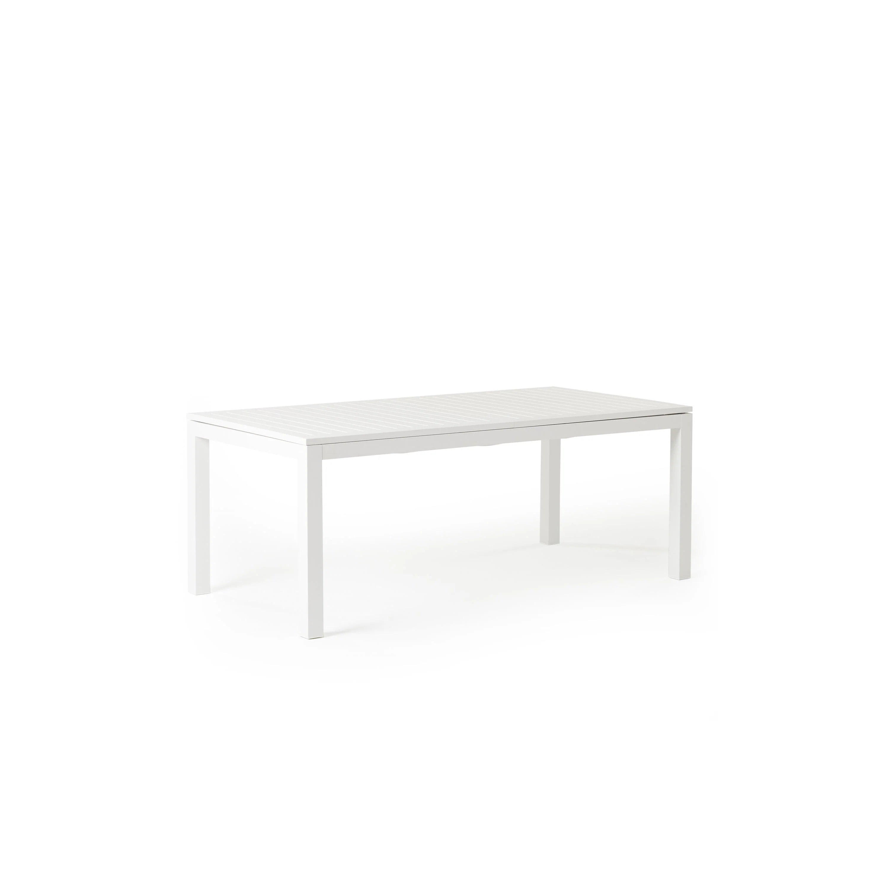 Belvedere 78"-120" Extension Dining Table in White Aluminum - Image 3