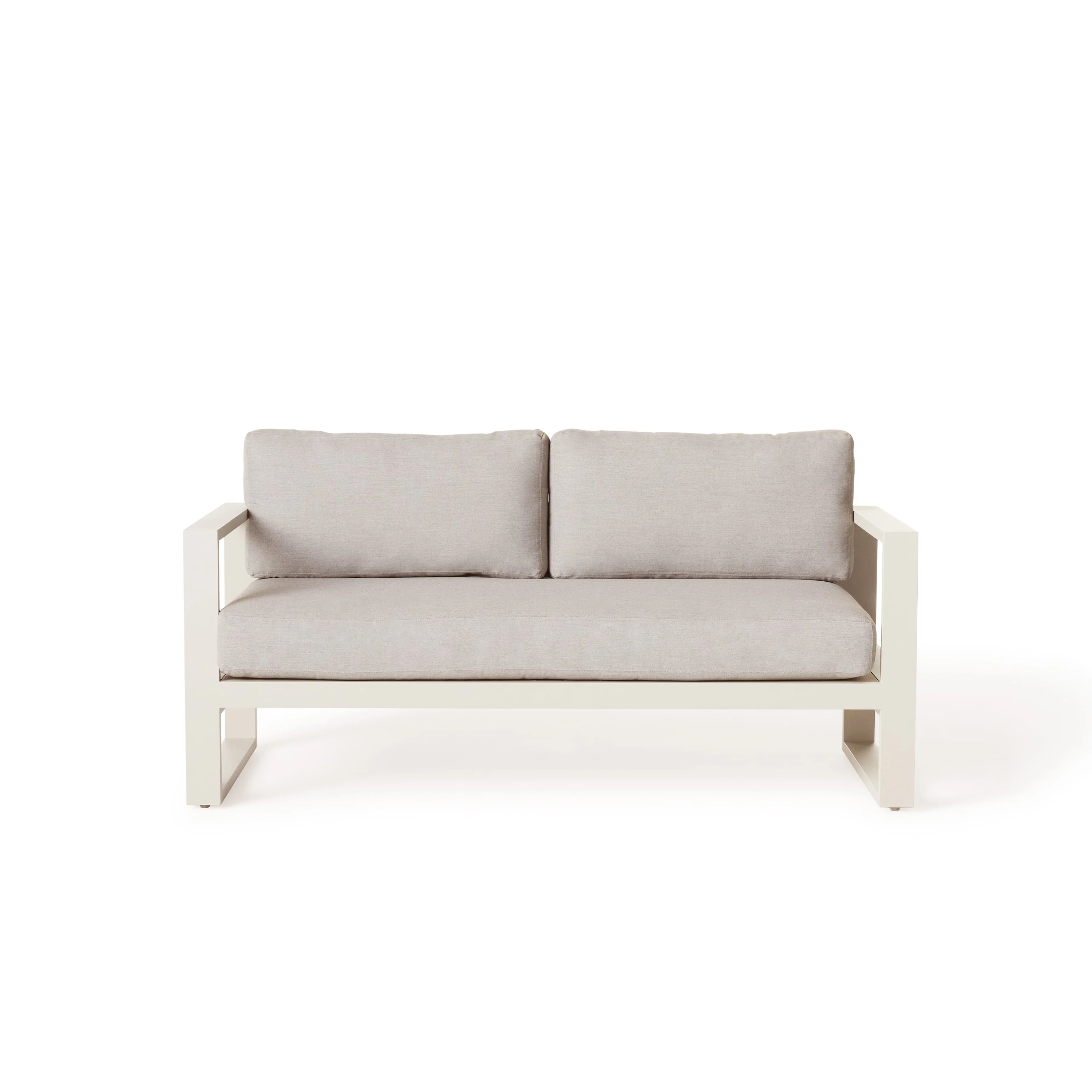 Belvedere Loveseat in Dune Aluminum