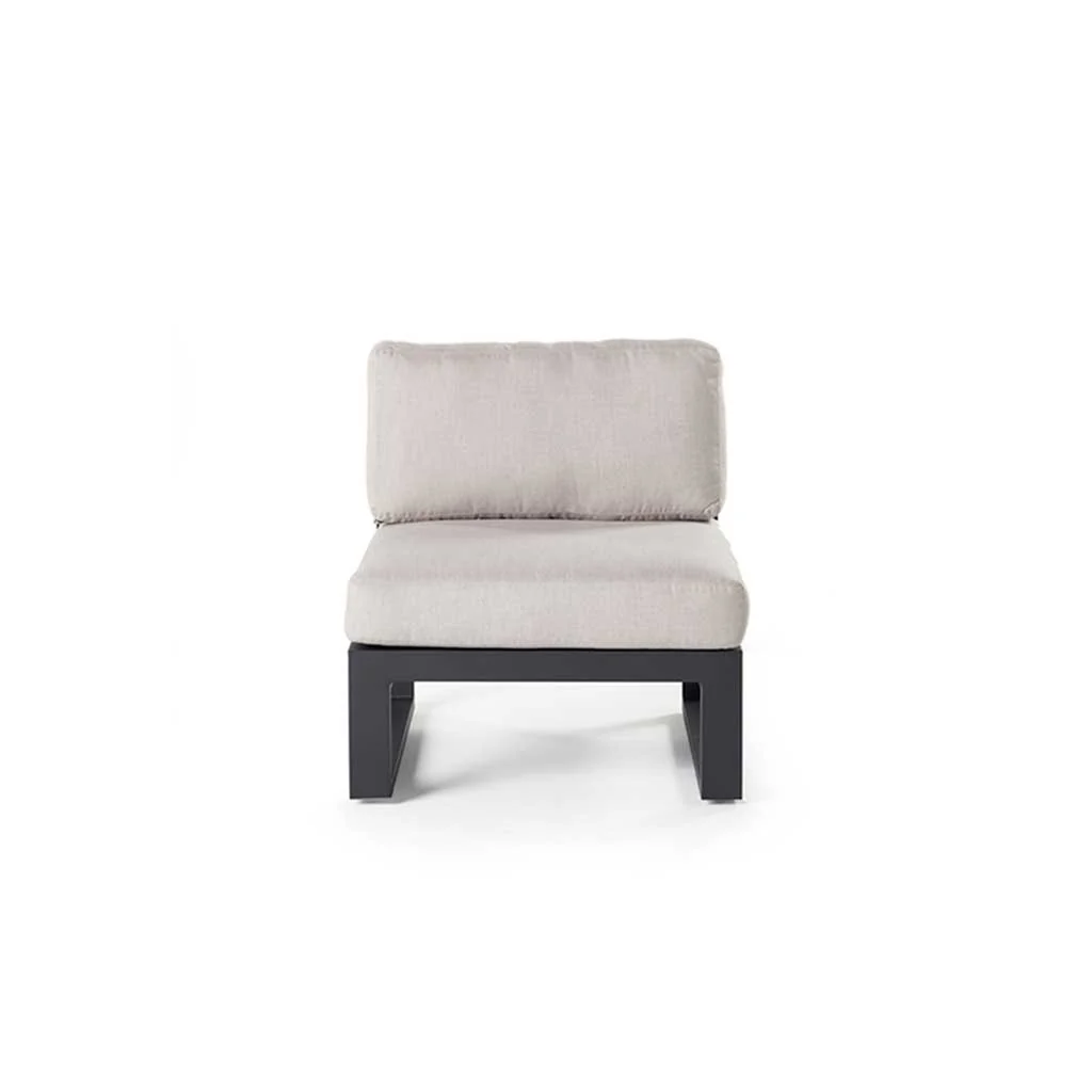 Belvedere Sectional Armless Chair in Charcoal Aluminum