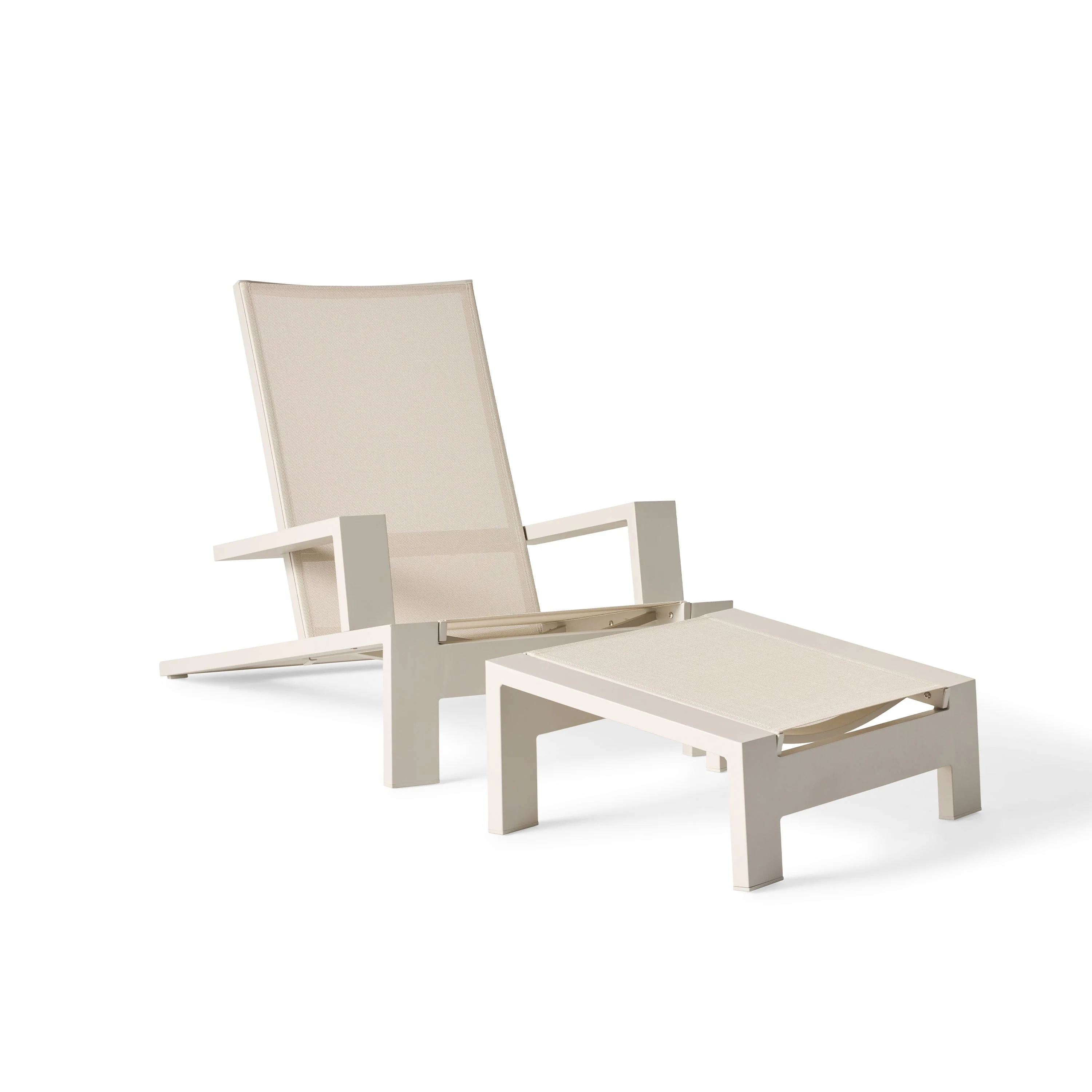 Breeze Adirondack Chair in Dune Aluminum & Beige Mesh - Image 5