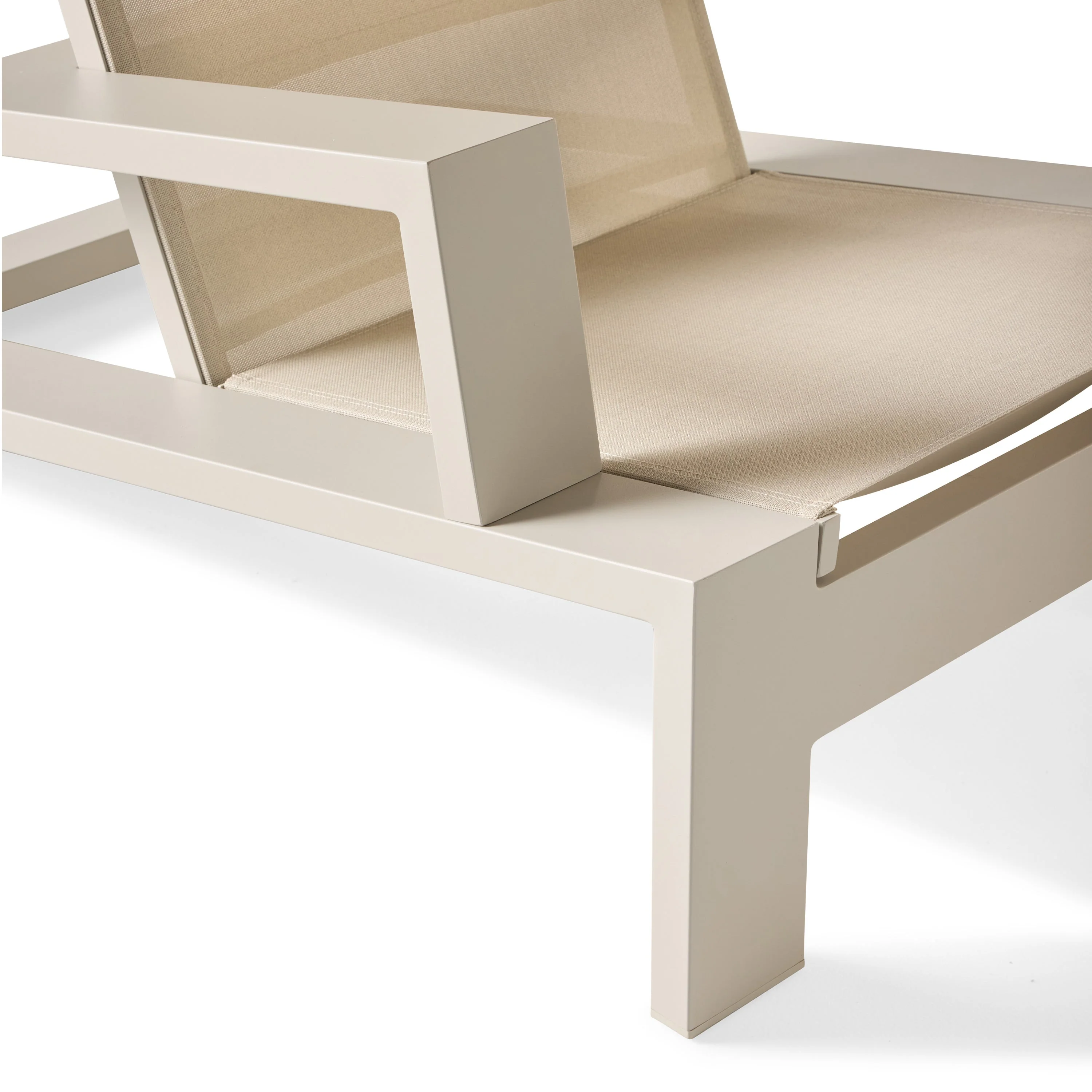 Breeze Adirondack Chair in Dune Aluminum & Beige Mesh - Image 6