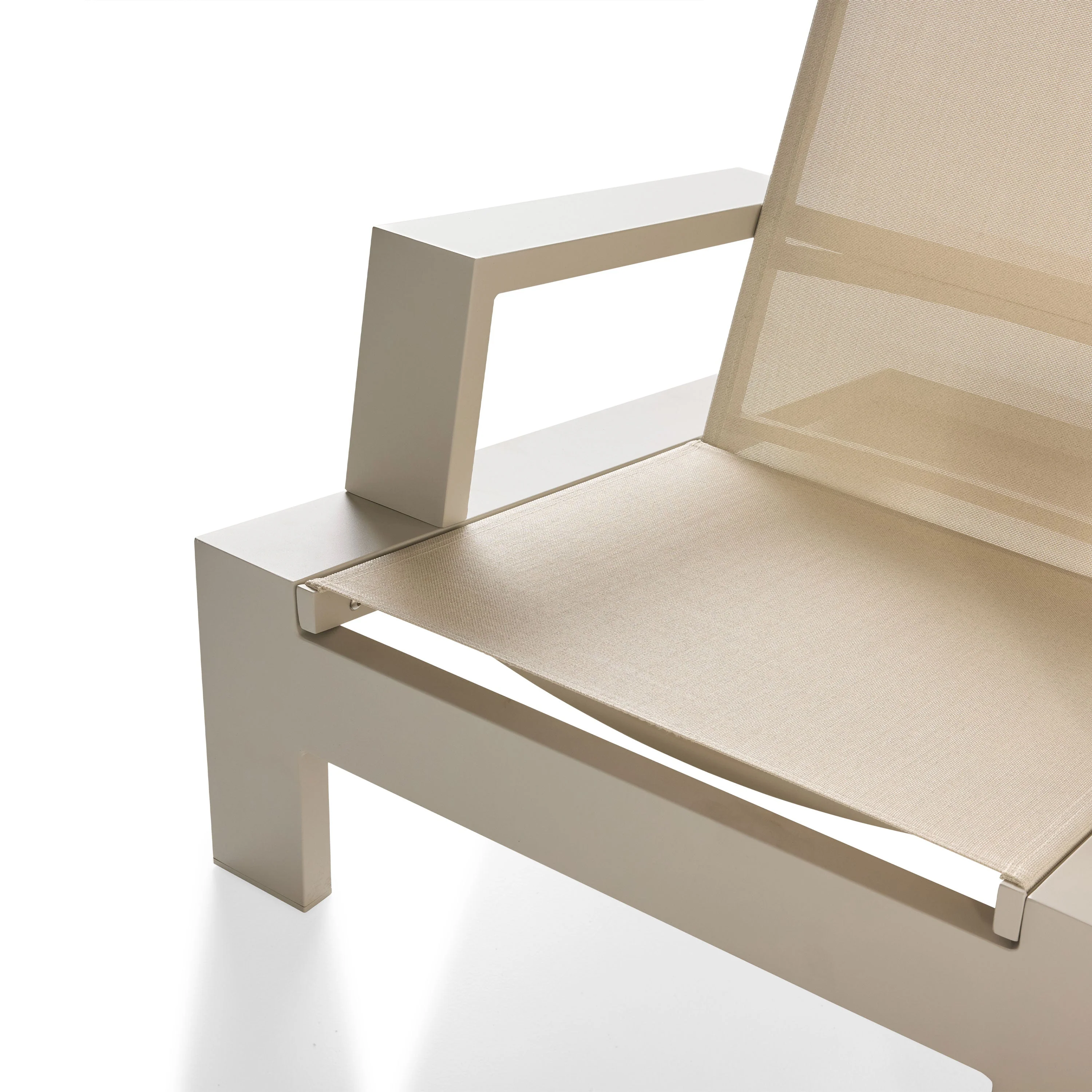 Breeze Adirondack Chair in Dune Aluminum & Beige Mesh - Image 7