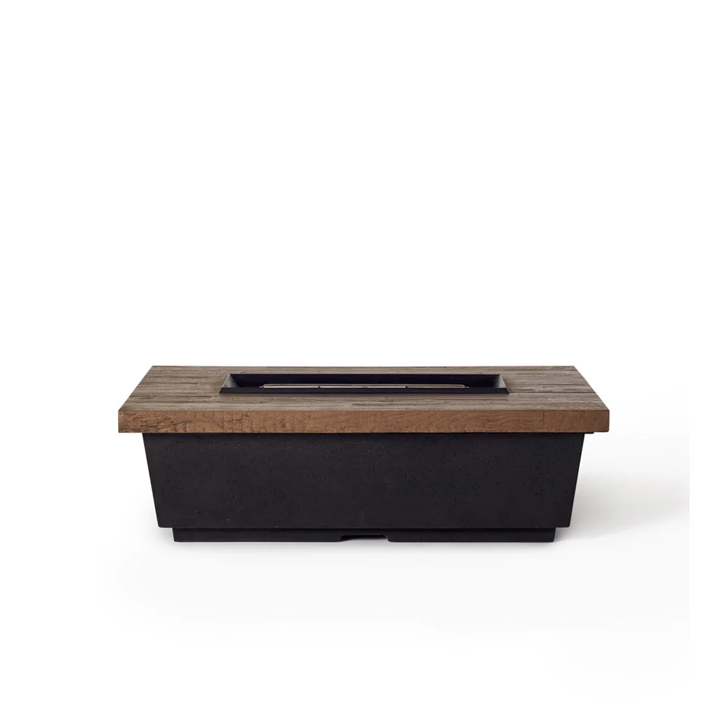 Contempo Rectangular Fire Table in Reclaimed French Oak