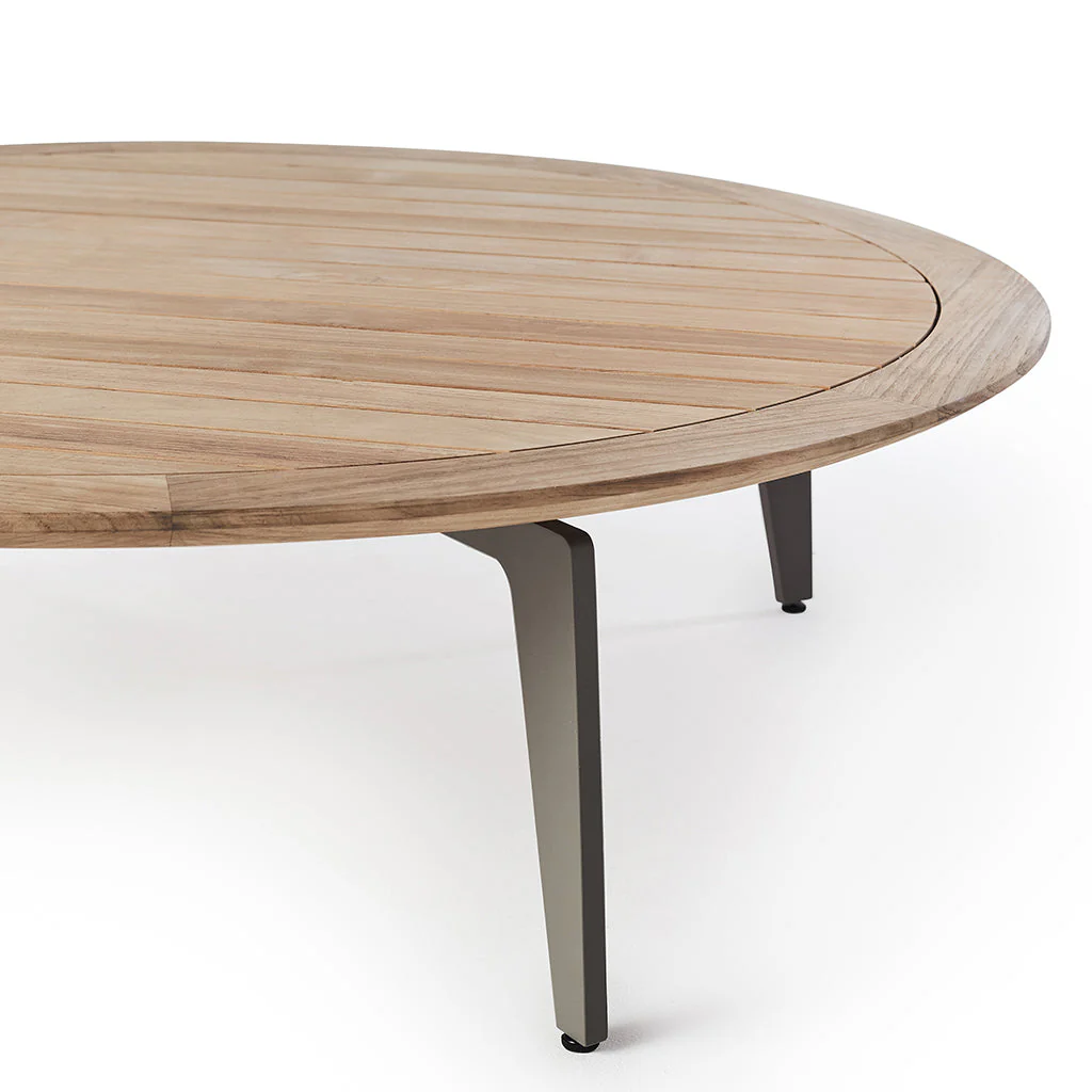 Luna Coffee Table in Quartz Grey with Teak Top - Image 2