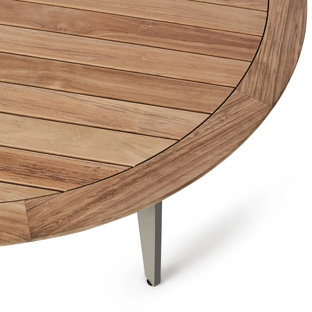 Luna Coffee Table in Quartz Grey with Teak Top - Image 3