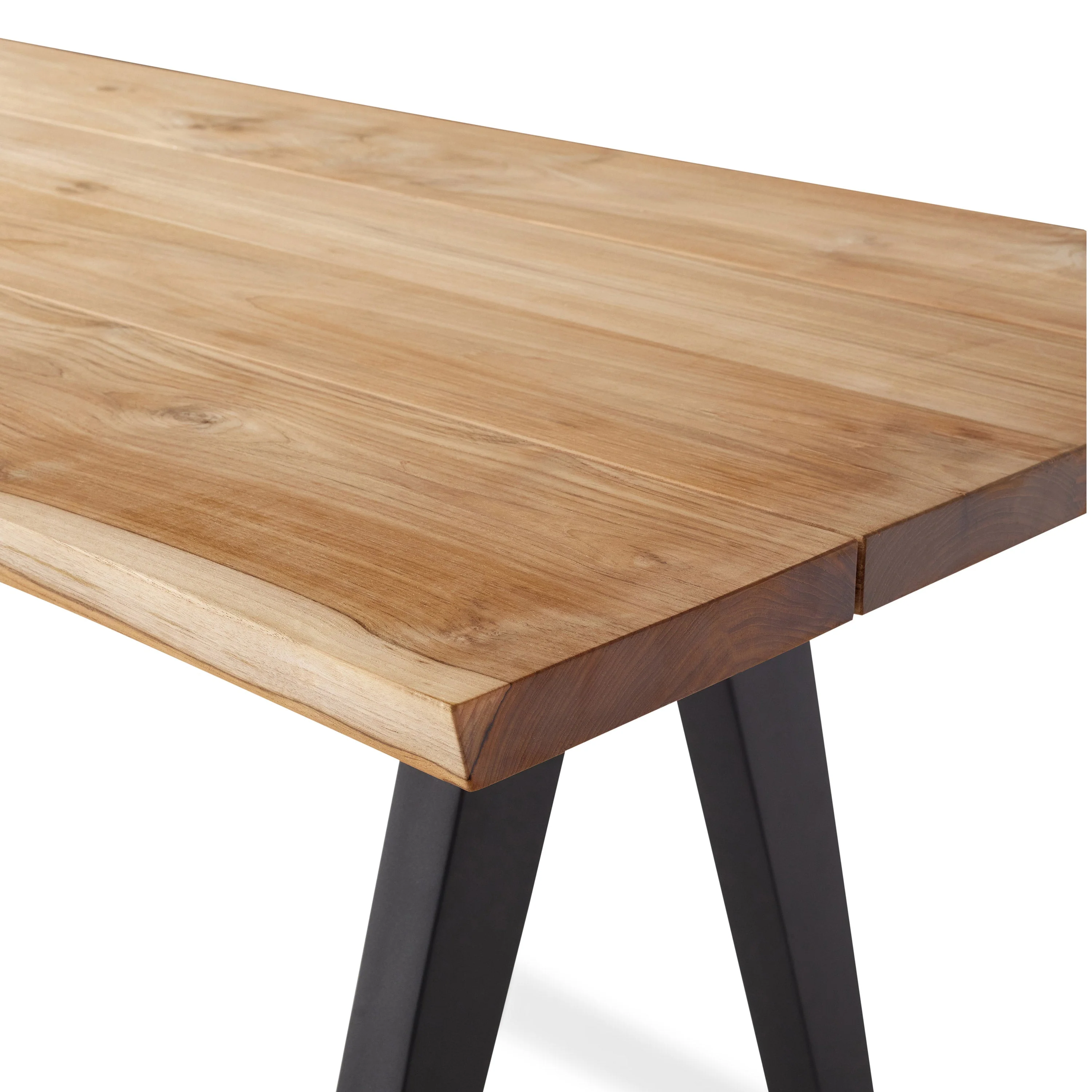 Montara 110" Live Edge Teak Dining Table - Image 5