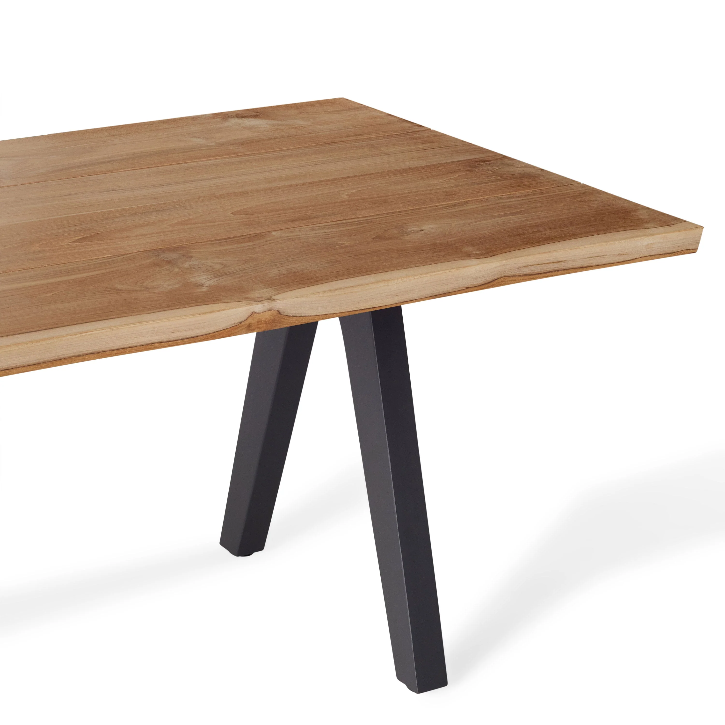 Montara 110" Live Edge Teak Dining Table - Image 7