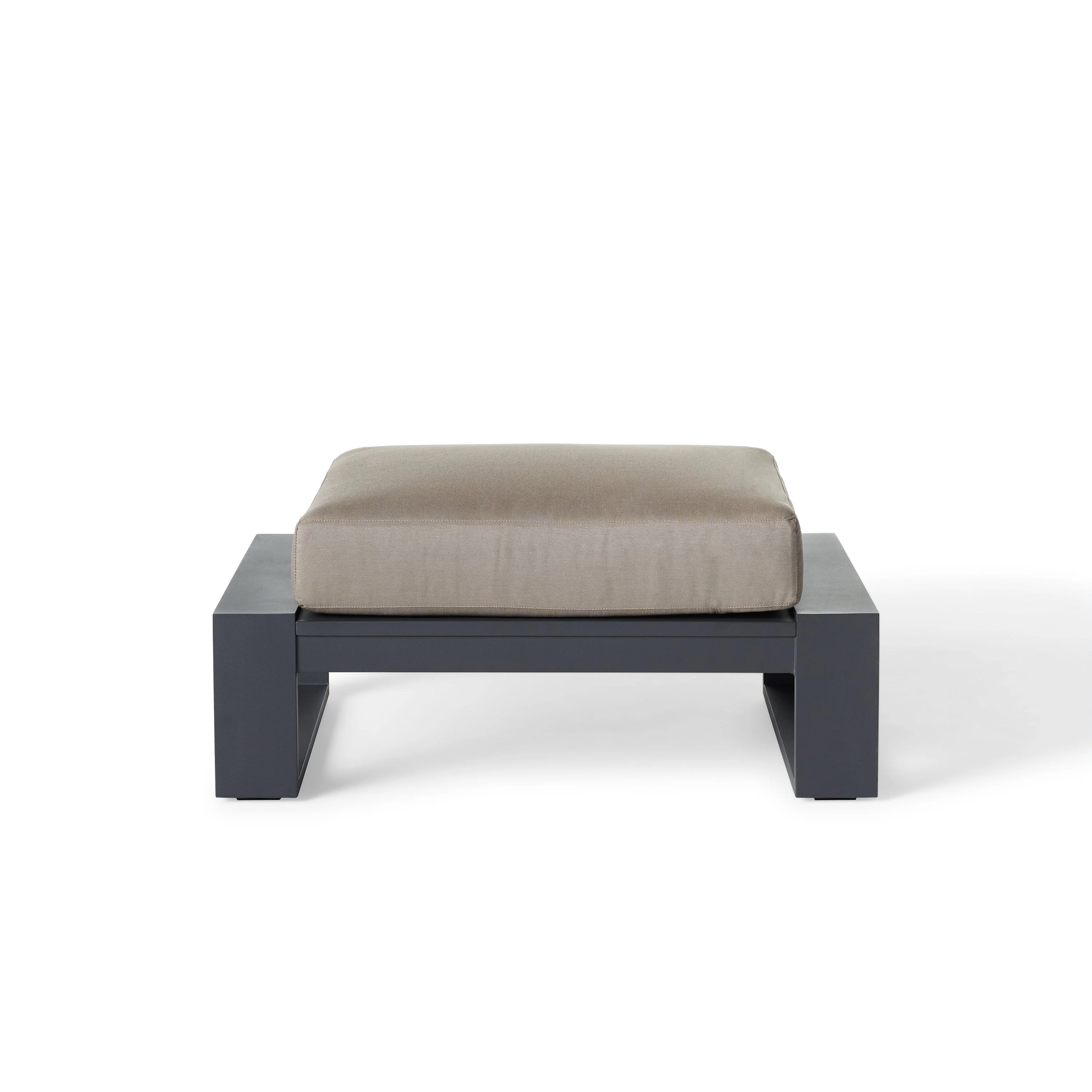 Nicasio Ottoman in Charcoal Aluminum - Image 3