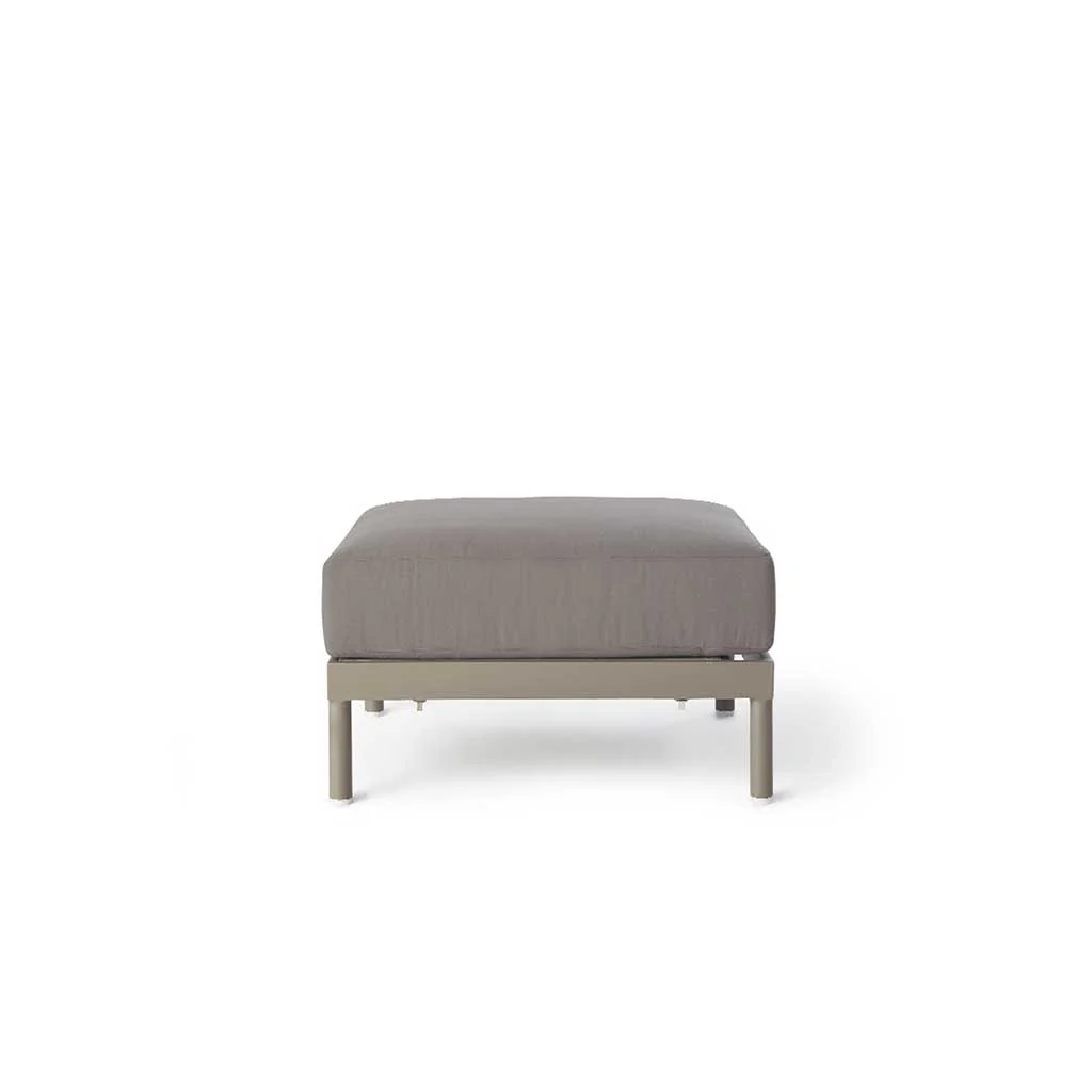 Cushioned Ottoman in Quartz Grey Aluminum