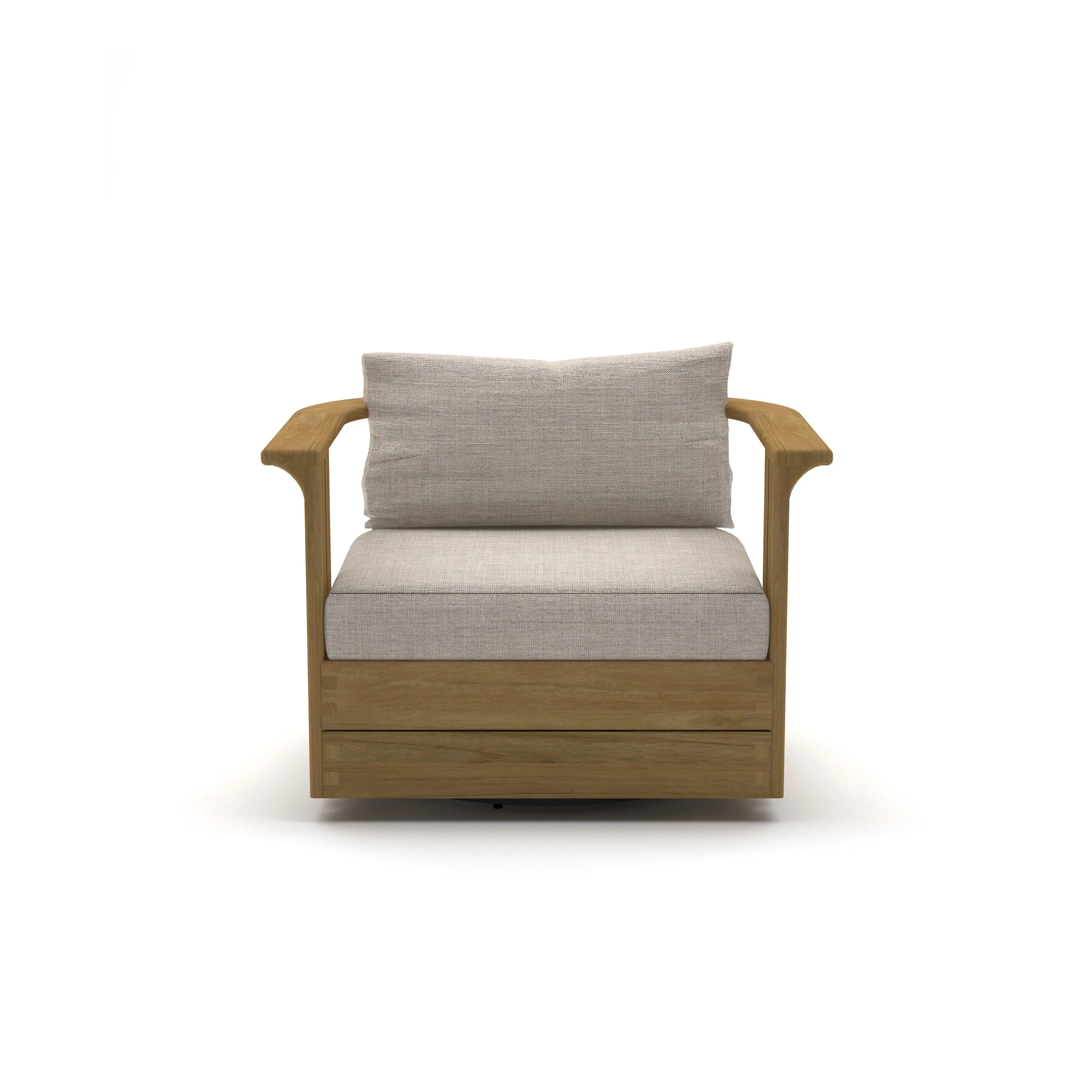 Ojai Swivel Lounge Chair in Teak - Image 2