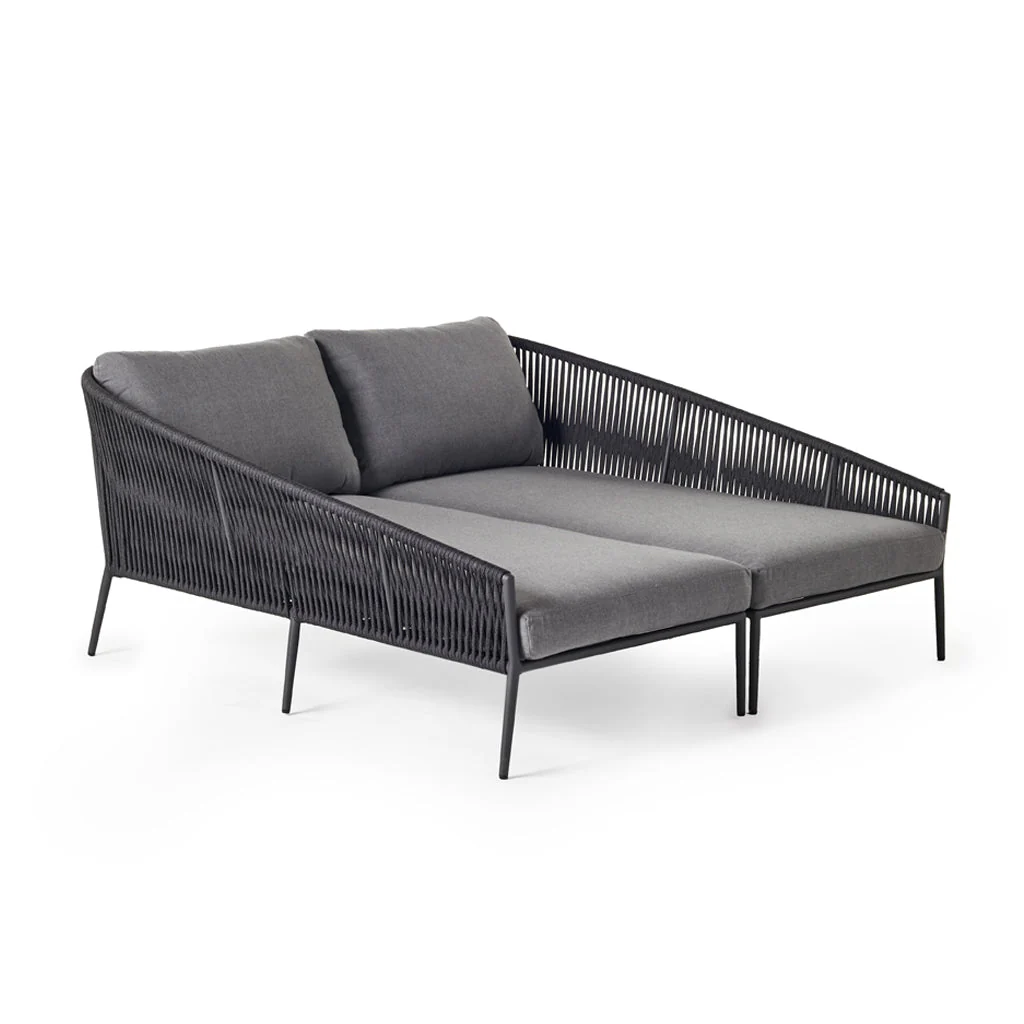 Olema Day Bed Right-Arm Chaise in Charcoal Aluminum - Image 5
