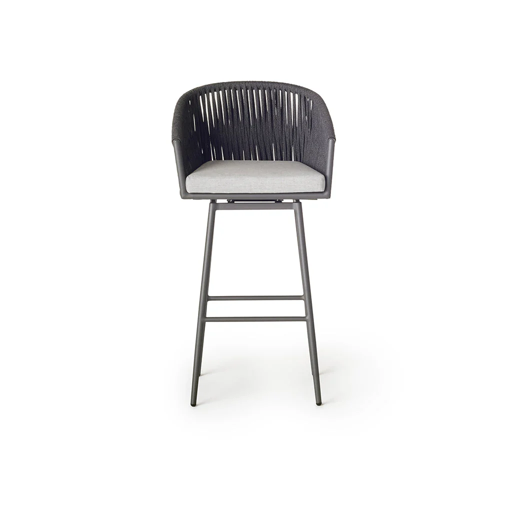 Olema Swivel Bar Chair in Charcoal Aluminum - Image 2