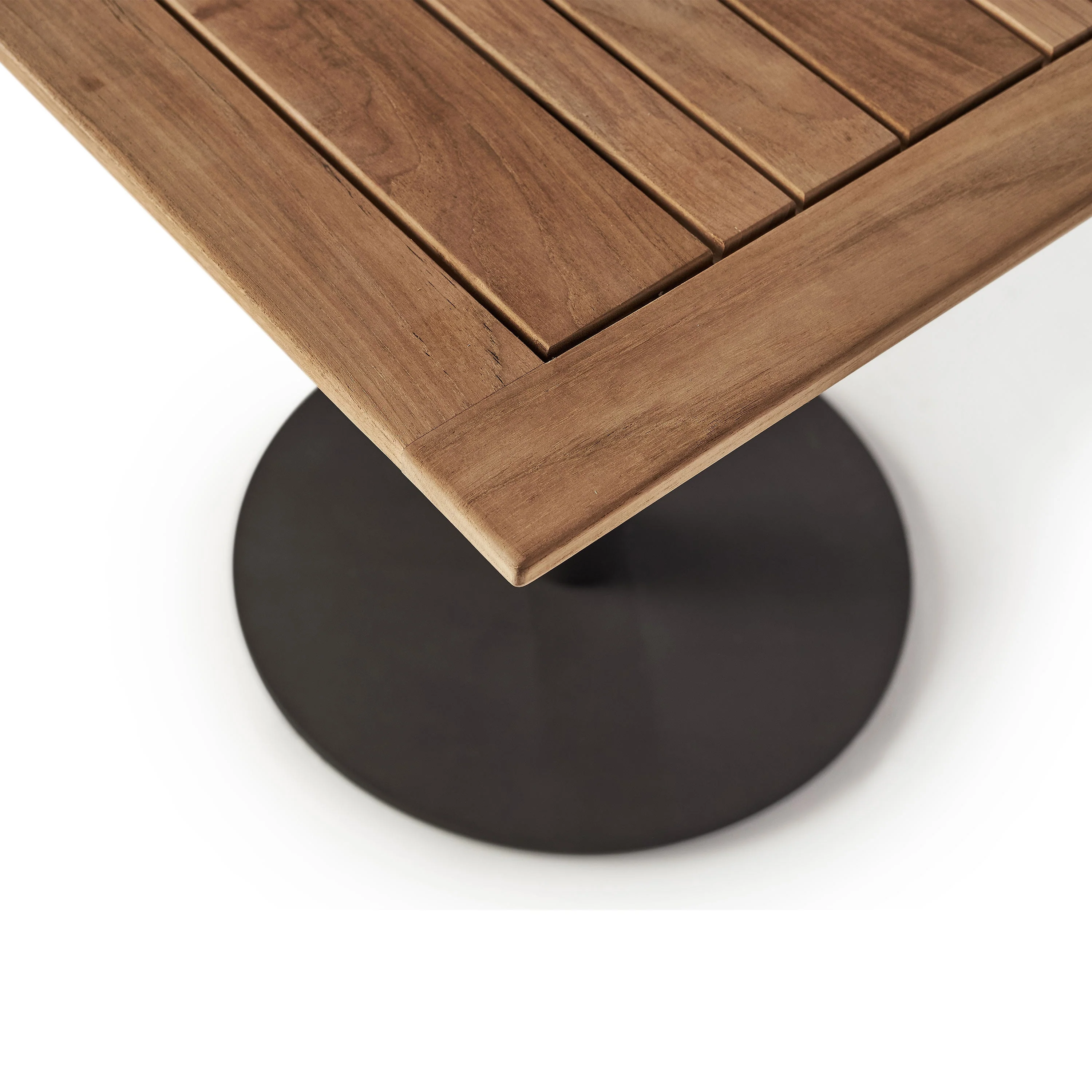 Palm Bistro Square Table in Charcoal Aluminum with Teak - Image 3