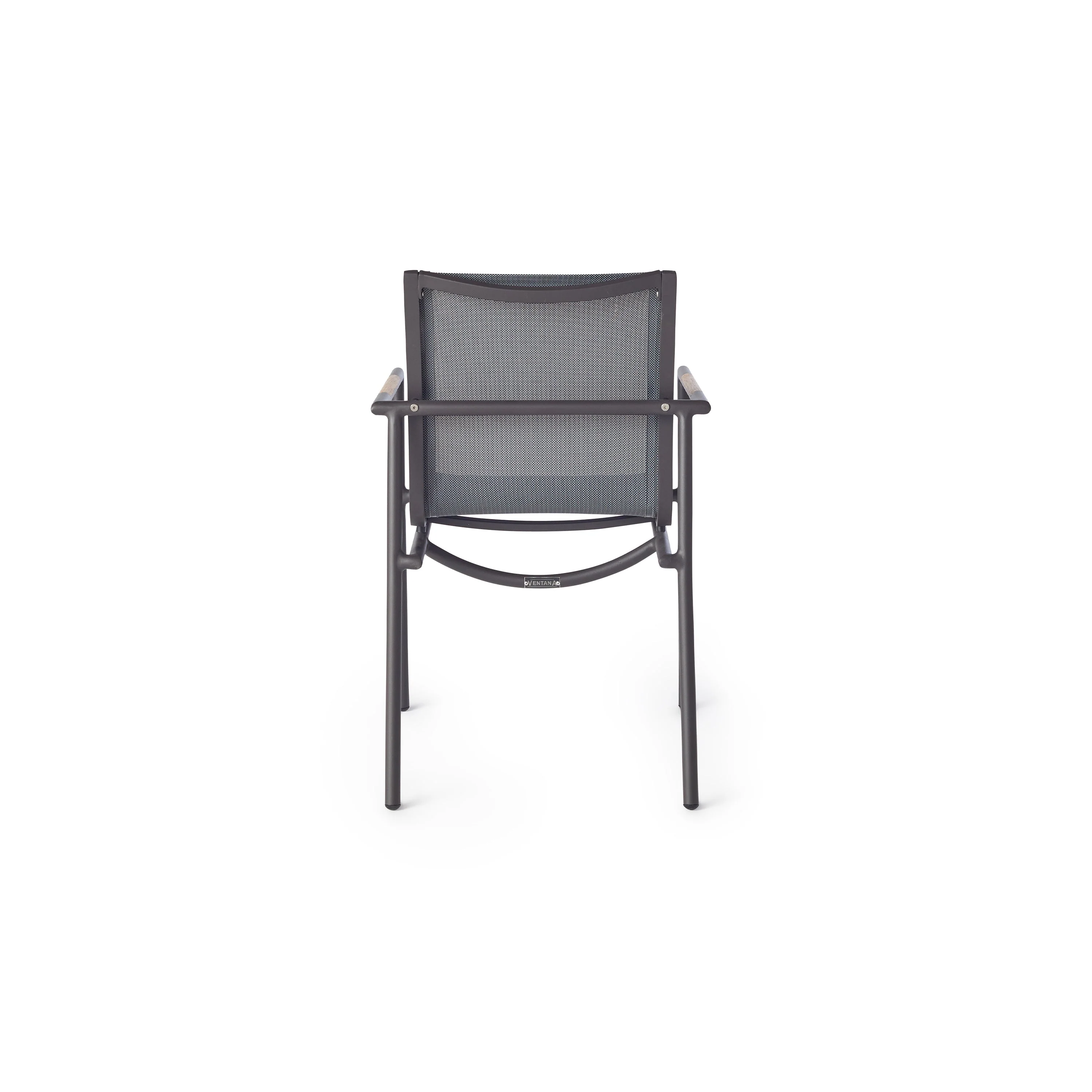 Pasadena Dining Arm Chair in Charcoal Aluminum - Image 4
