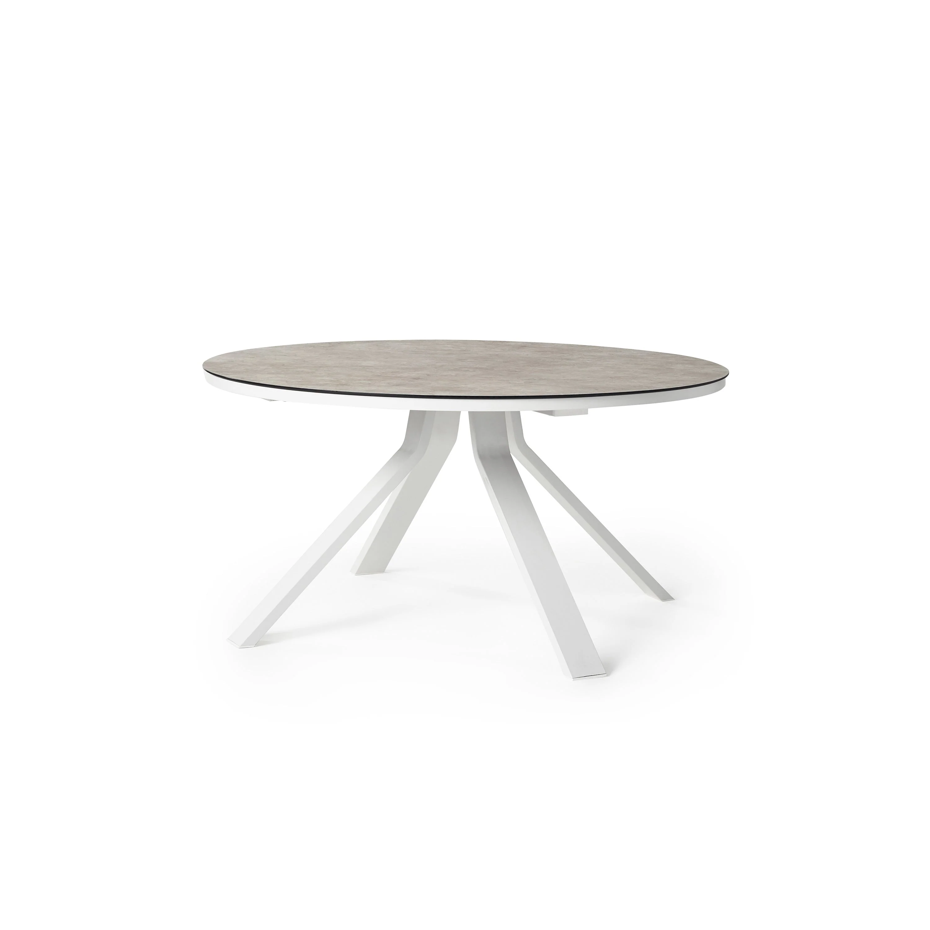 Portola Dining Table in White with Ceramic Style Glass - Image 2