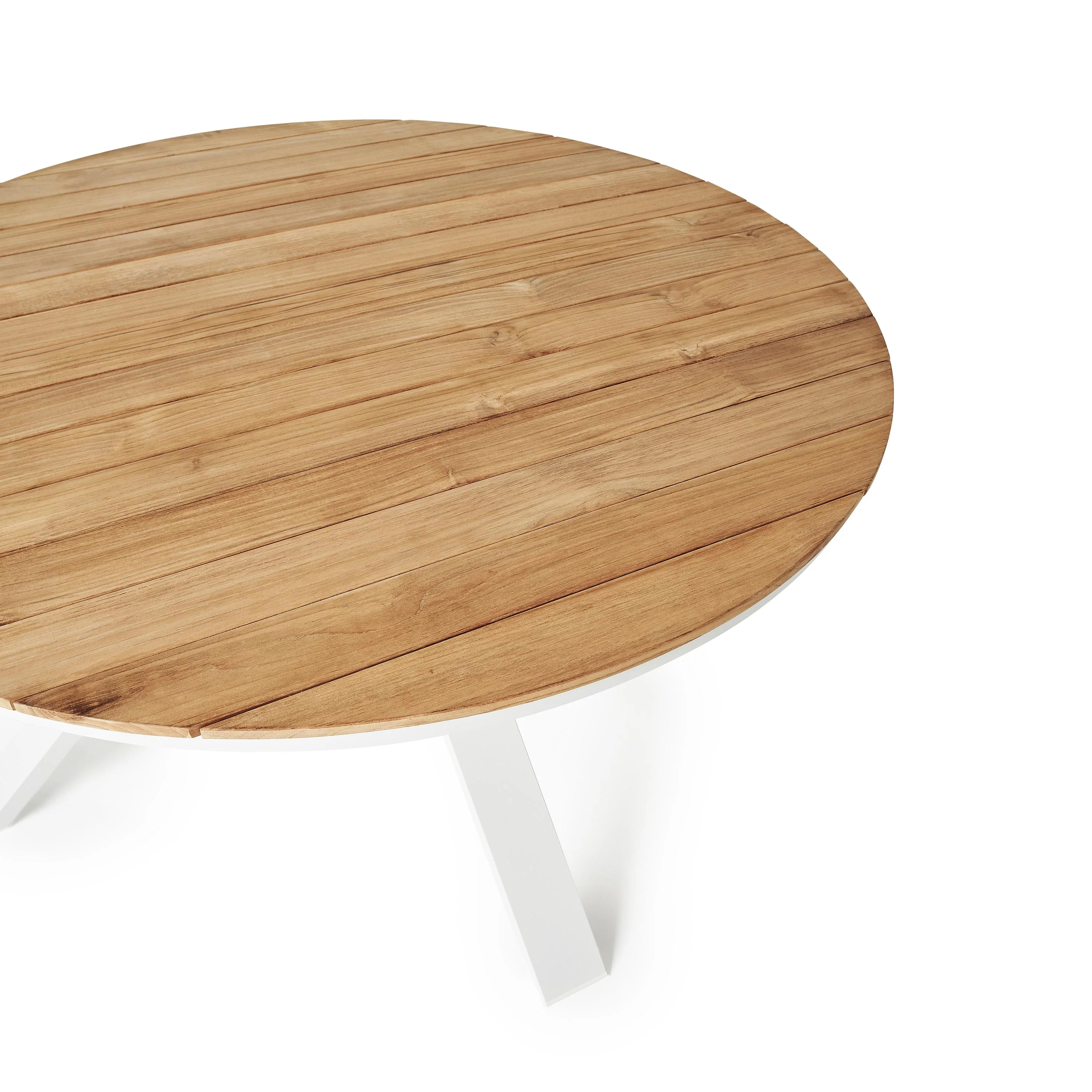Portola Dining Table in White with Teak - Image 3