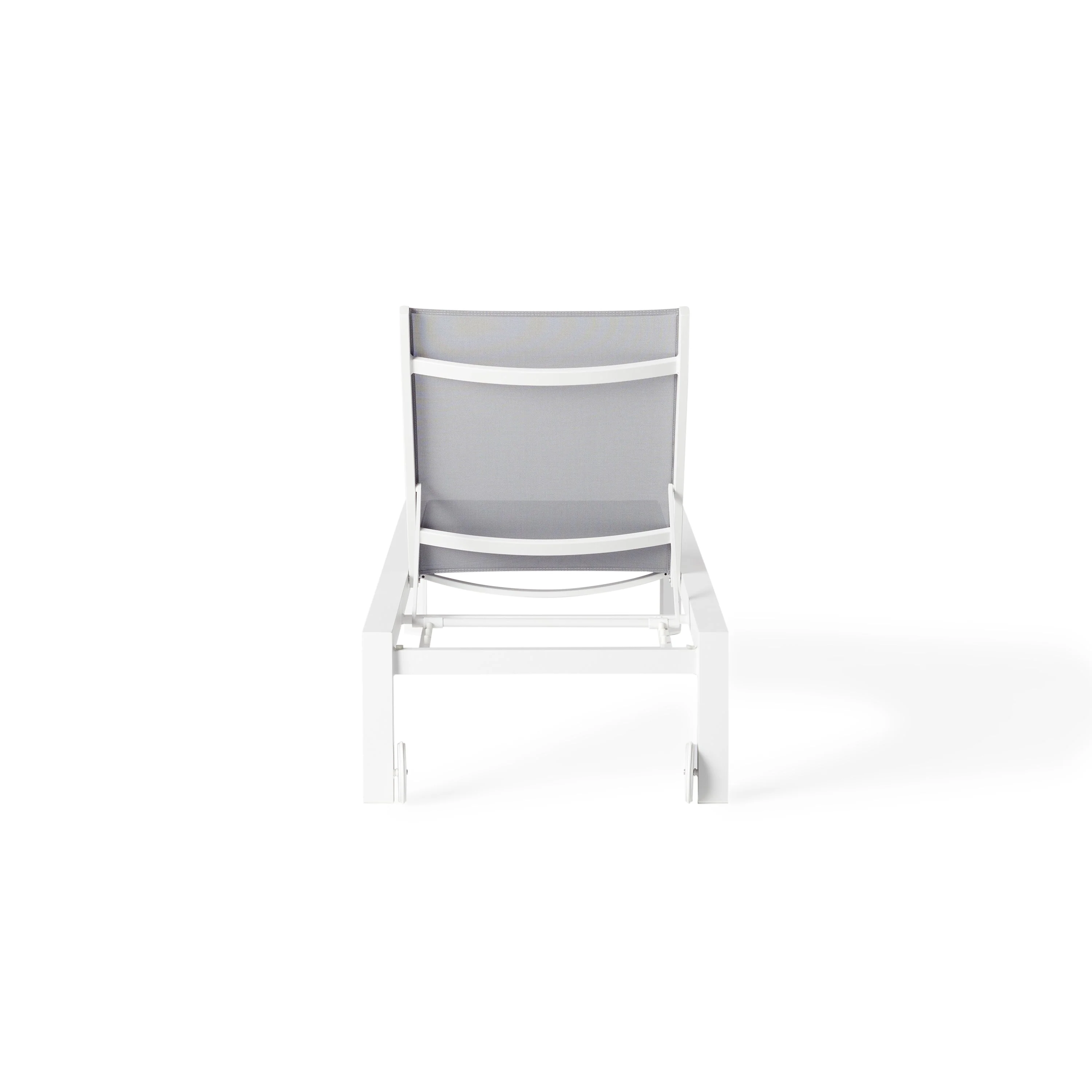 Santa Monica Chaise Lounge in White Aluminum & Silver Mesh - Image 9