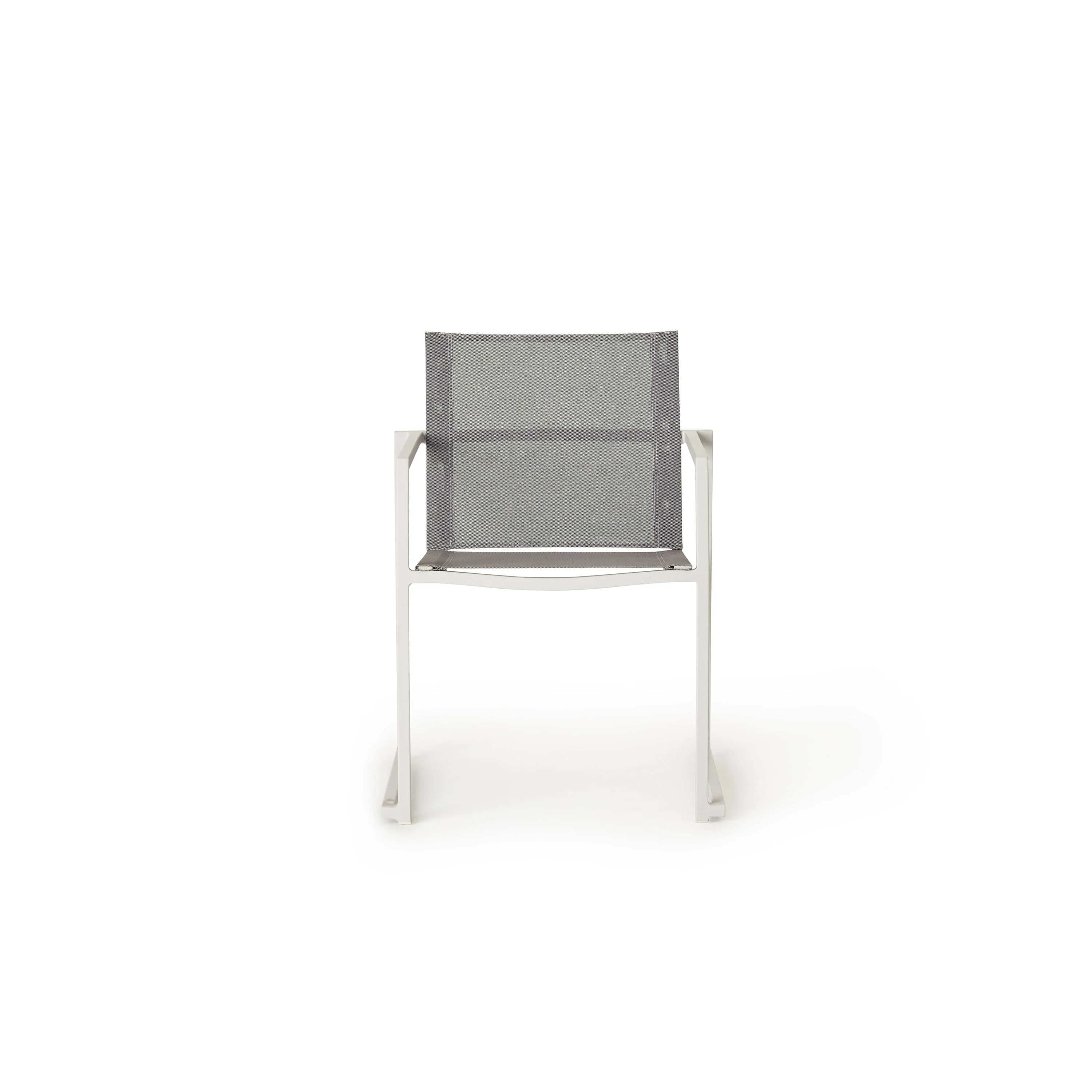 Santa Monica Dining Arm Chair in White Aluminum - Image 2