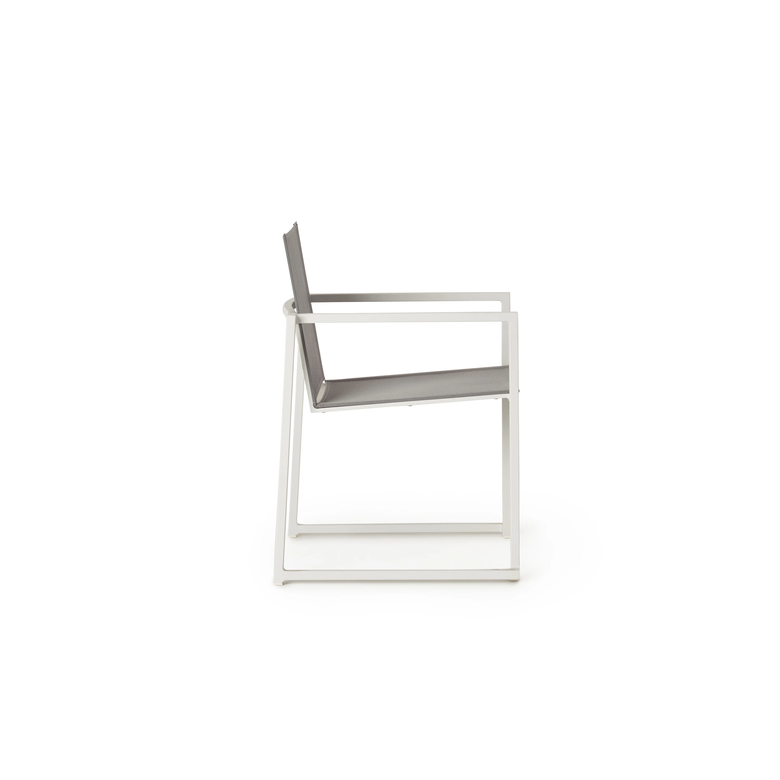 Santa Monica Dining Arm Chair in White Aluminum - Image 3