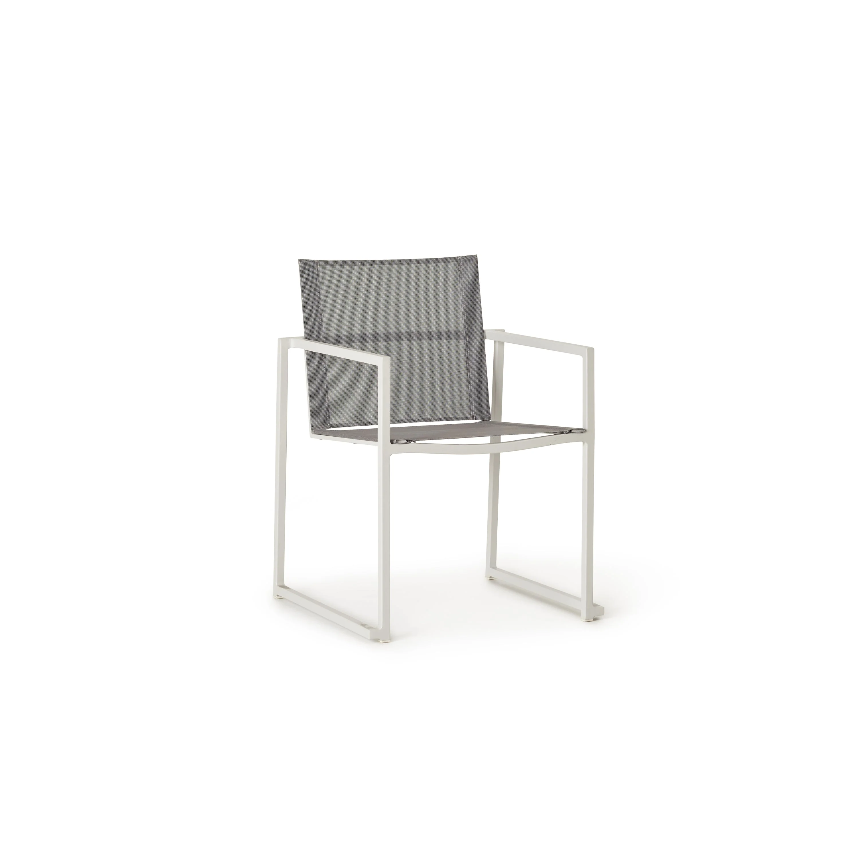 Santa Monica Dining Arm Chair in White Aluminum - Image 6