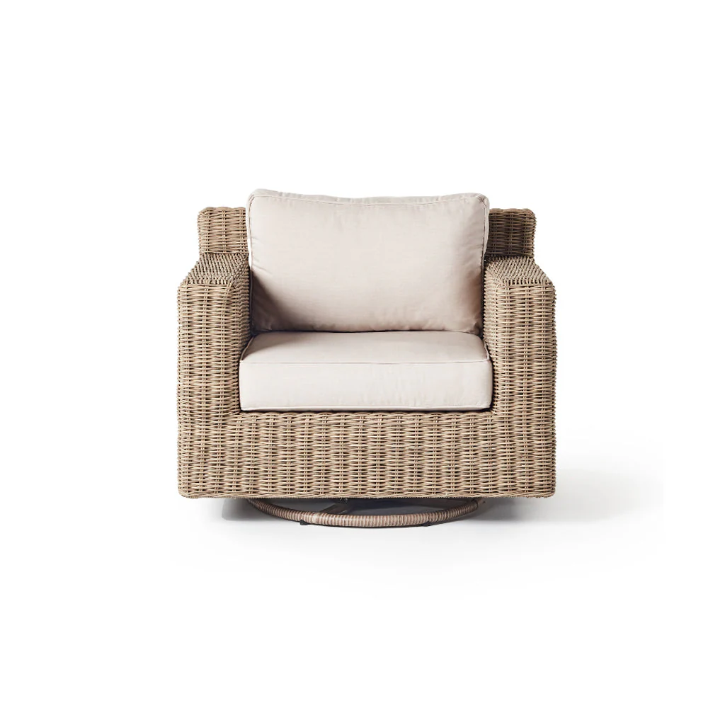 Sausalito Swivel Lounge Chair in Natural Wicker - Image 3