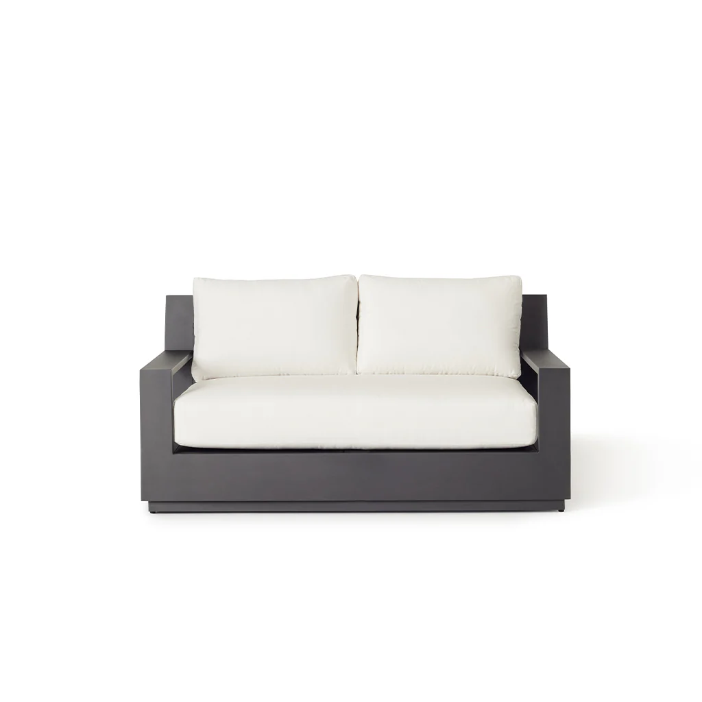 Sonora Loveseat in Charcoal Aluminum