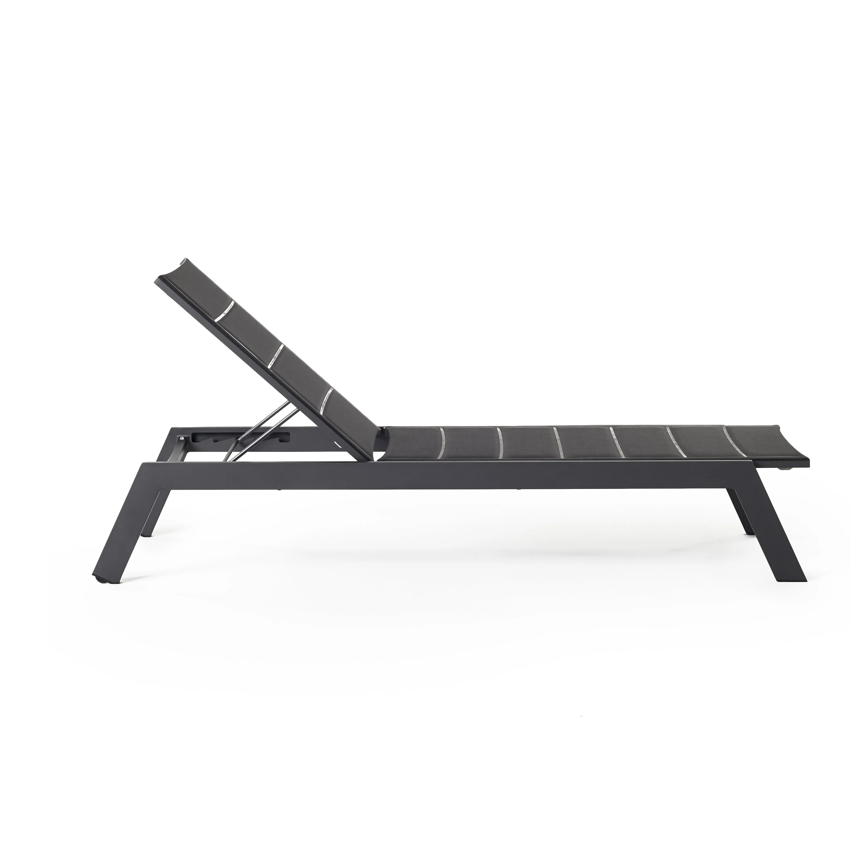 Tiburon Chaise with Padded Sling in Charcoal Aluminum - Image 3