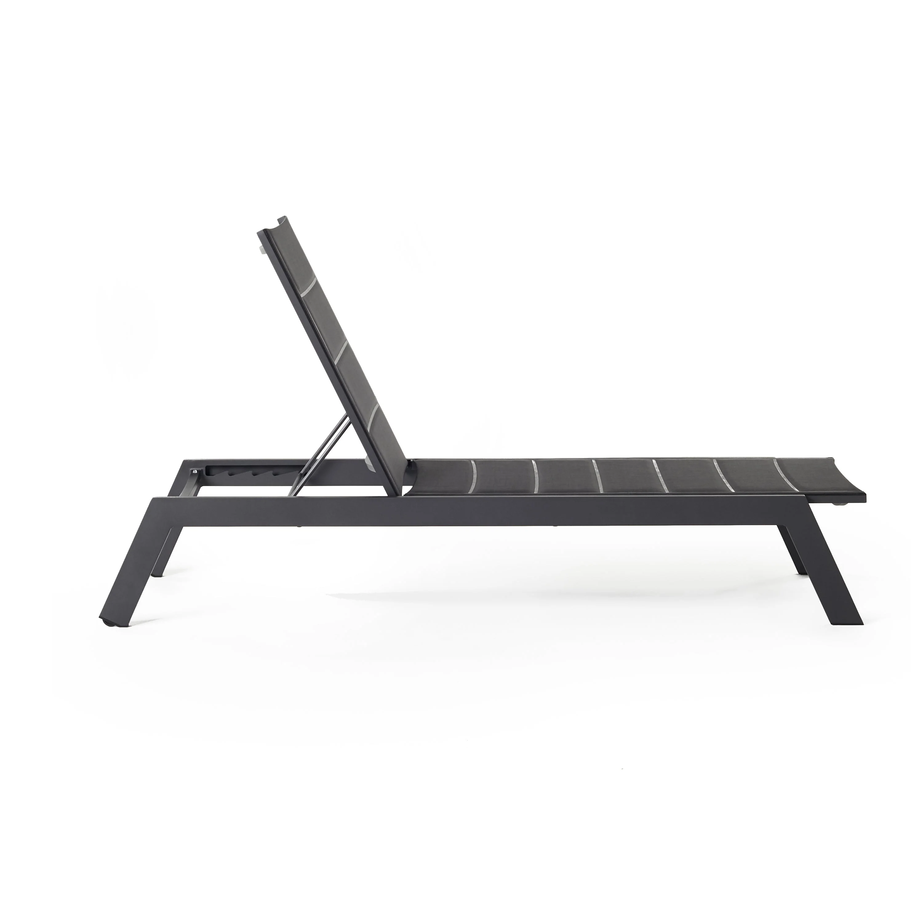 Tiburon Chaise with Padded Sling in Charcoal Aluminum - Image 4